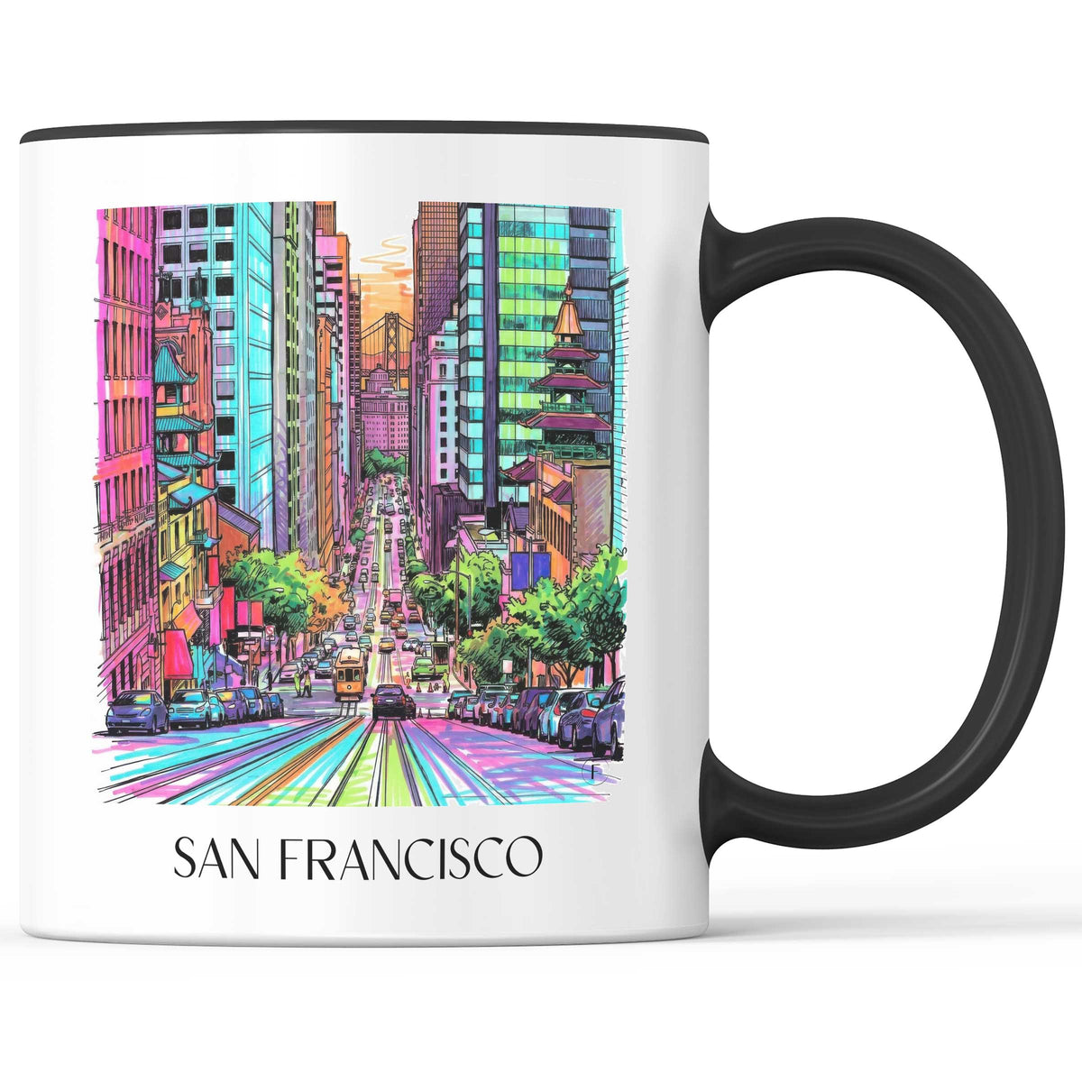San Francisco - USA Becher - Kaffeetasse im Tag Graffiti Stil - favplace
