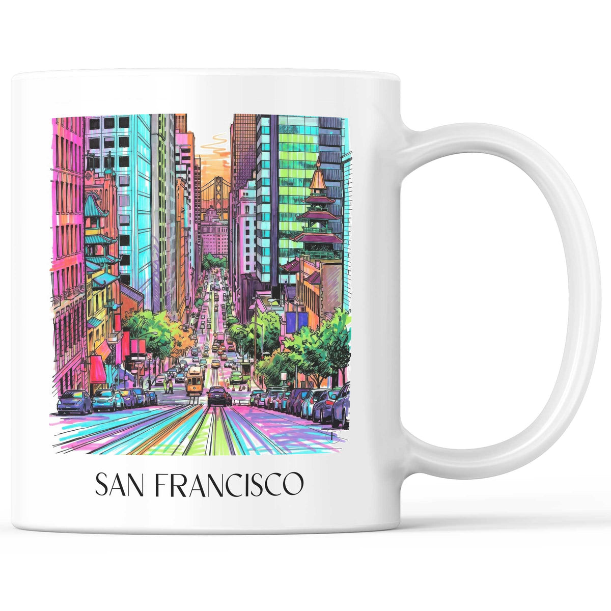 San Francisco - USA Becher - Kaffeetasse im Tag Graffiti Stil - favplace