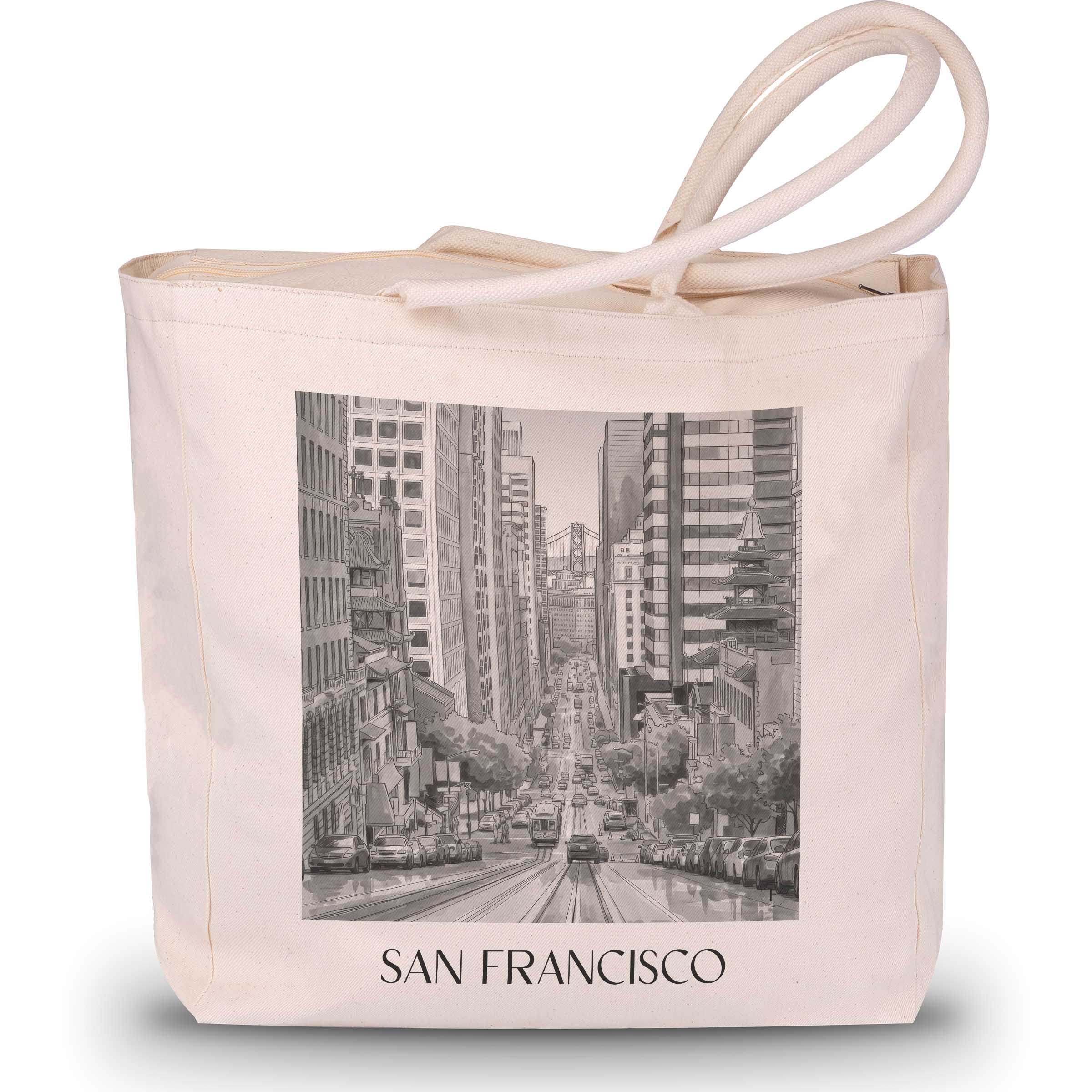 san-francisco-usa-einkaufstasche-aquarell-schwarz-weiss