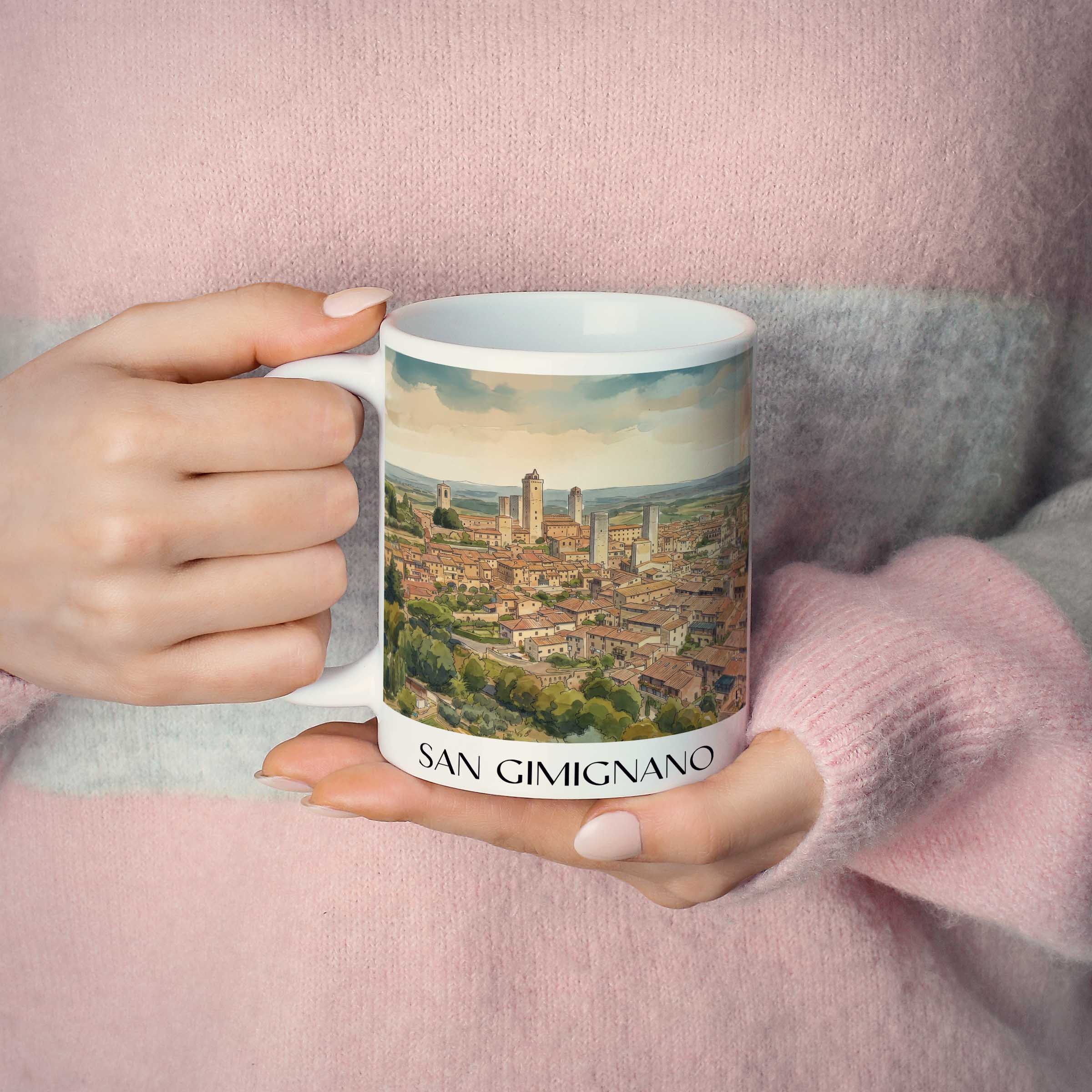 san-gimignano-toskana-italien-kaffeebecher-aquarell