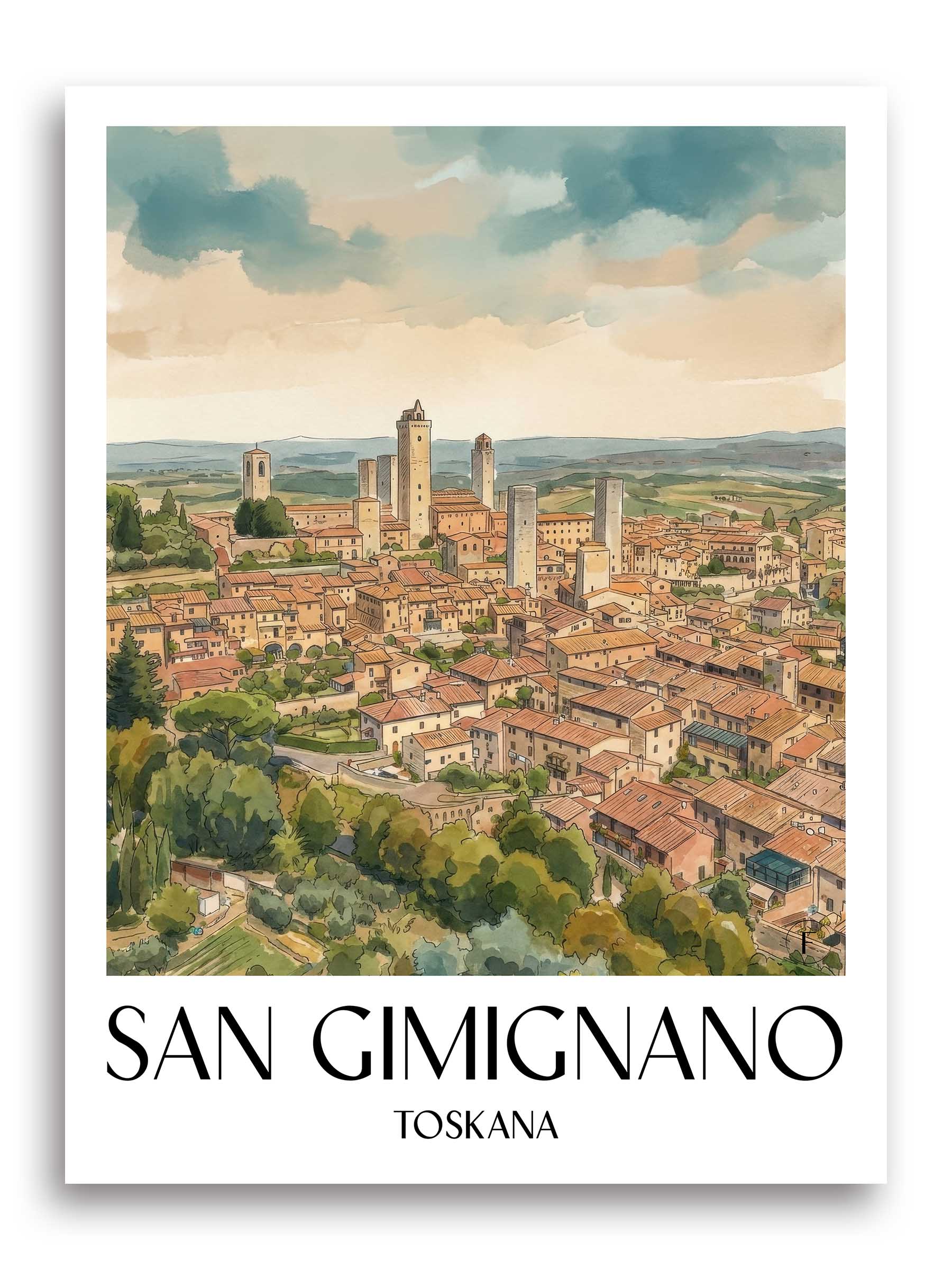 san-gimignano-toskana-italien-poster-aquarell