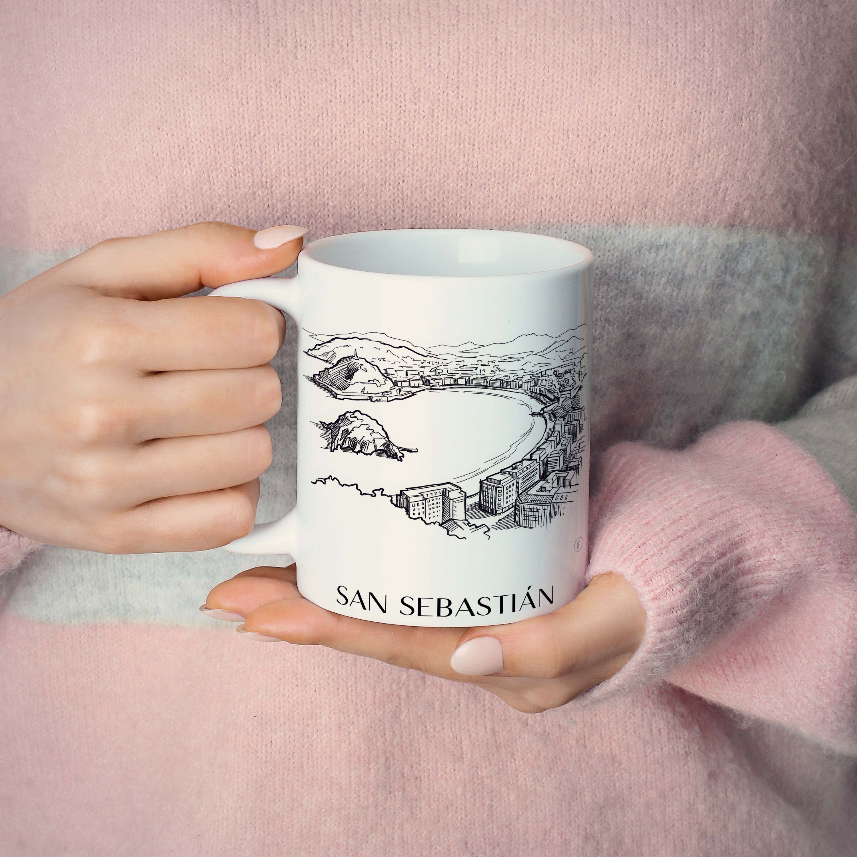 san-sebastián-spanien-spanien-kaffeebecher-skizze