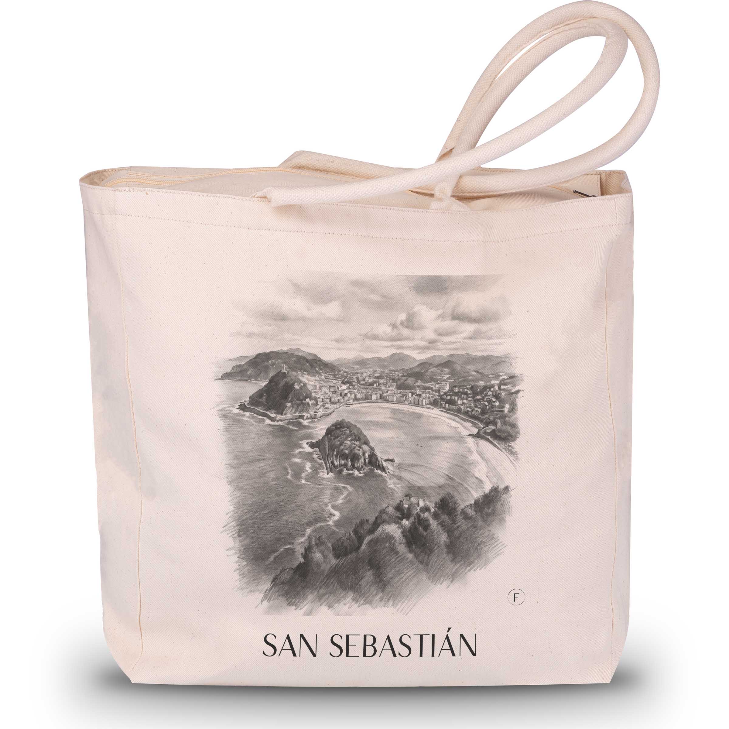San Sebastián Shopping Tasche - Spanien - Spanien Tote Bag - Einkaufstasche im Zeichnung Stil
