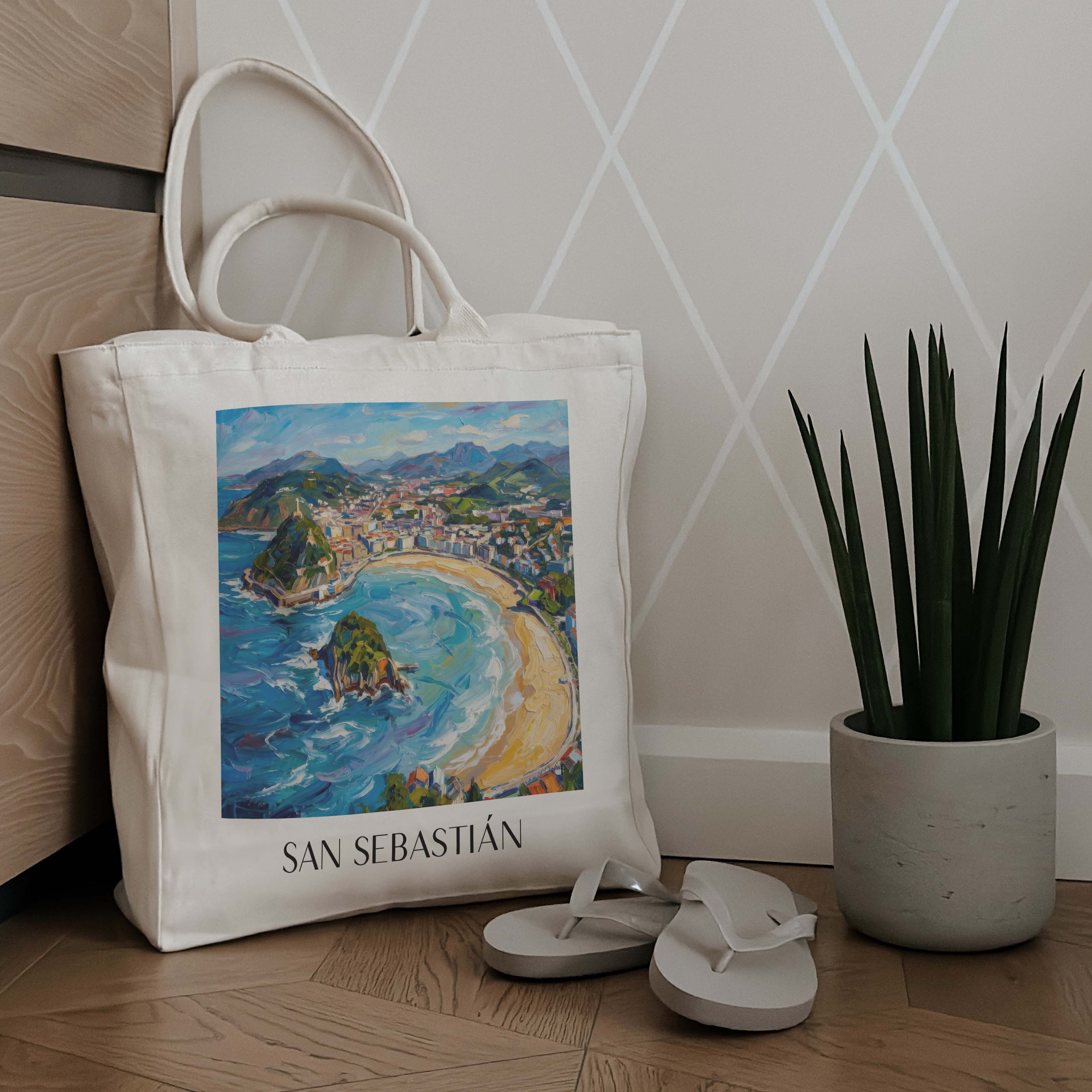 san-sebastián-spanien-spanien-einkaufstasche-oil-painting-oelgemaelde