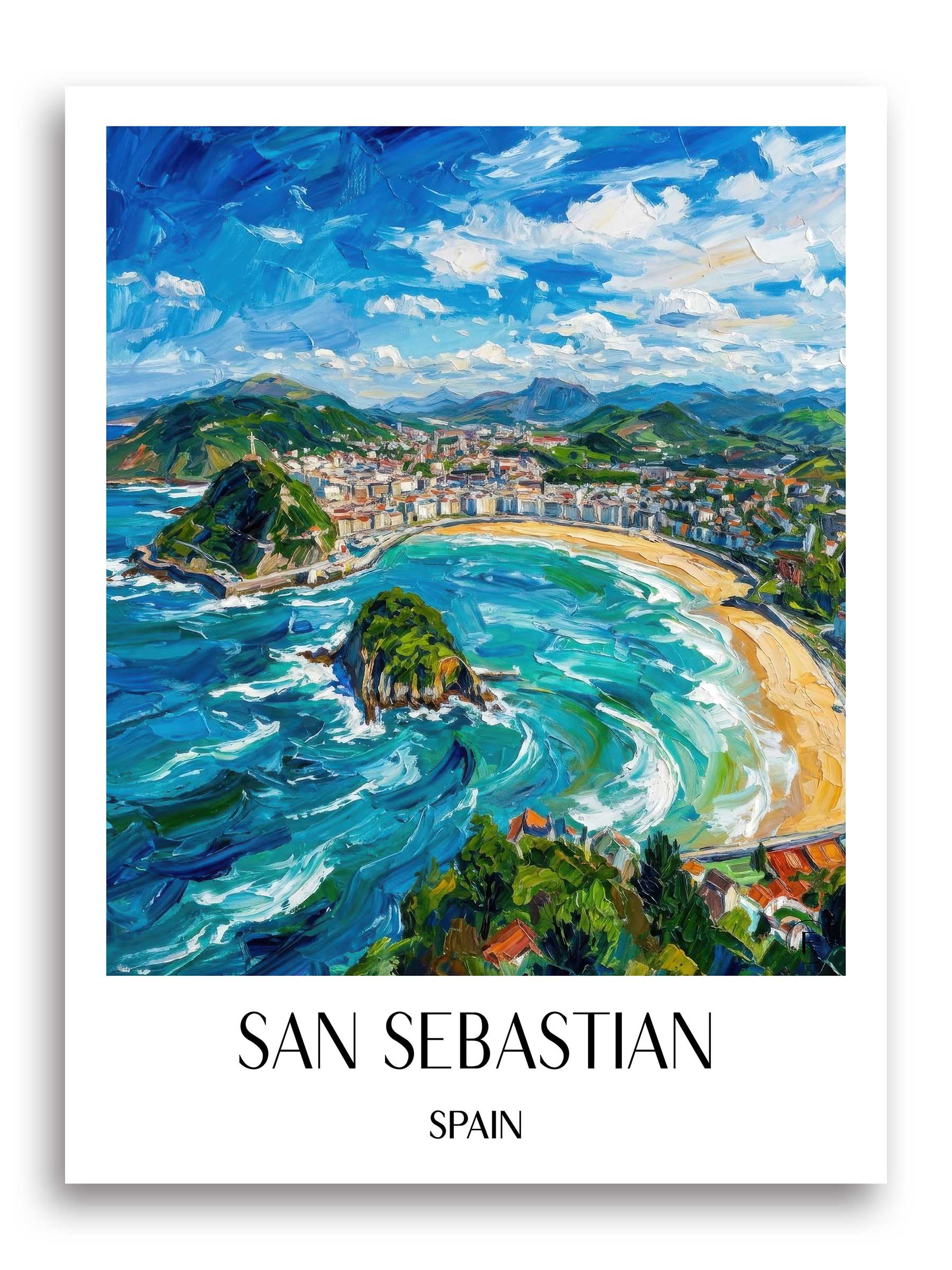 San Sebastian Poster - - Spanien Kunstdruck - Ölgemälde von A4 bis A1 - favplace