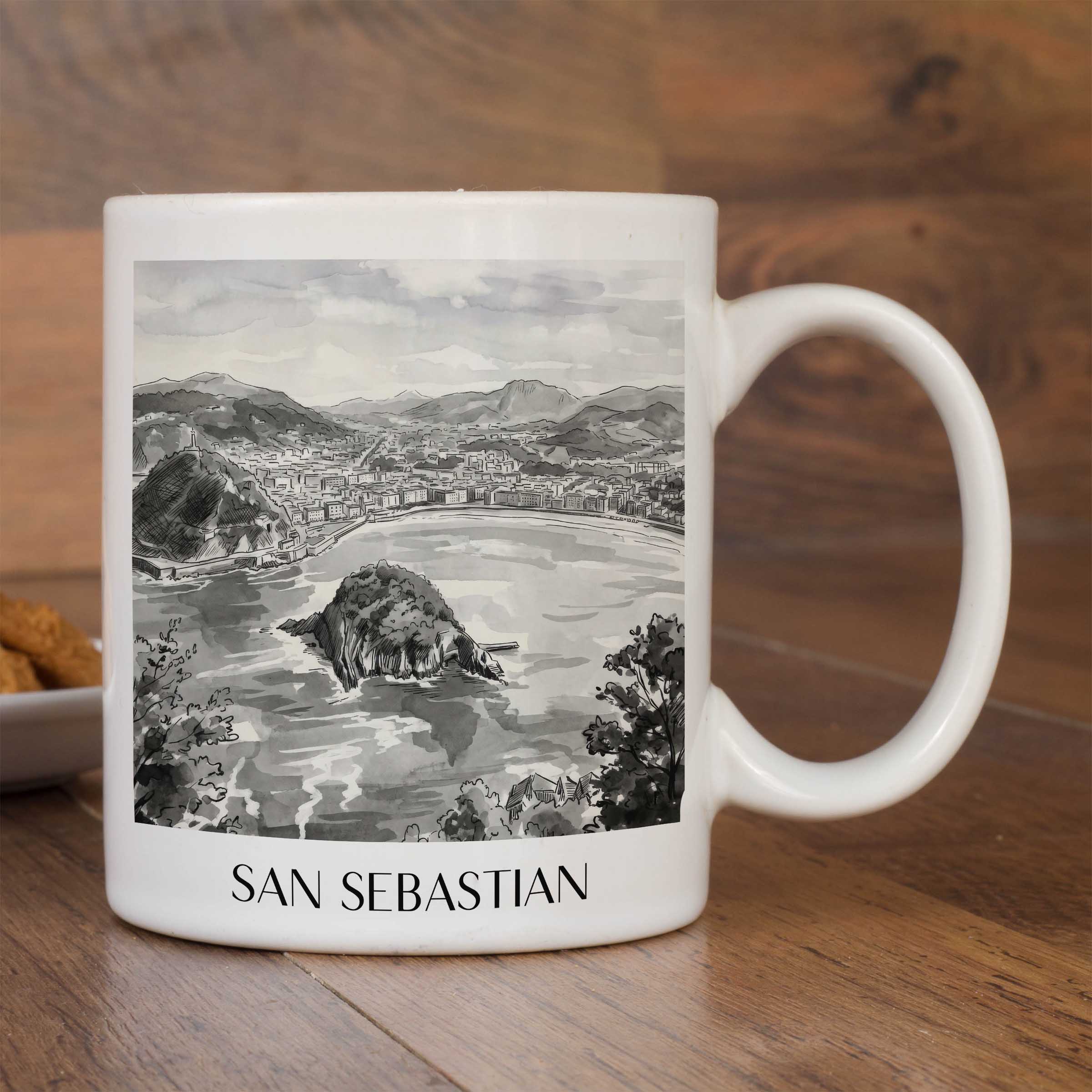 san-sebastian-spanien-kaffeebecher-aquarell-schwarz-weiss