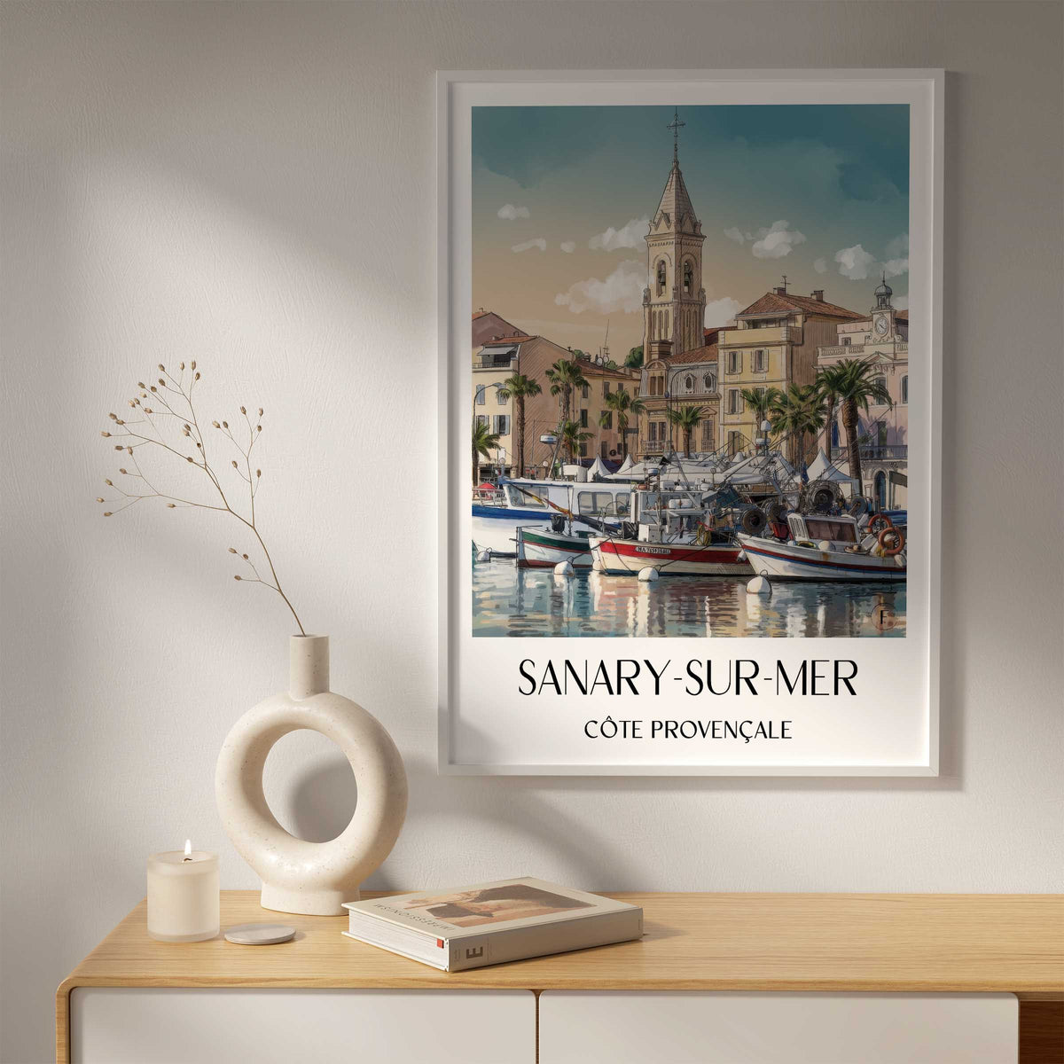 sanary-sur-mer-côte-provençale-frankreich-poster-aquarell