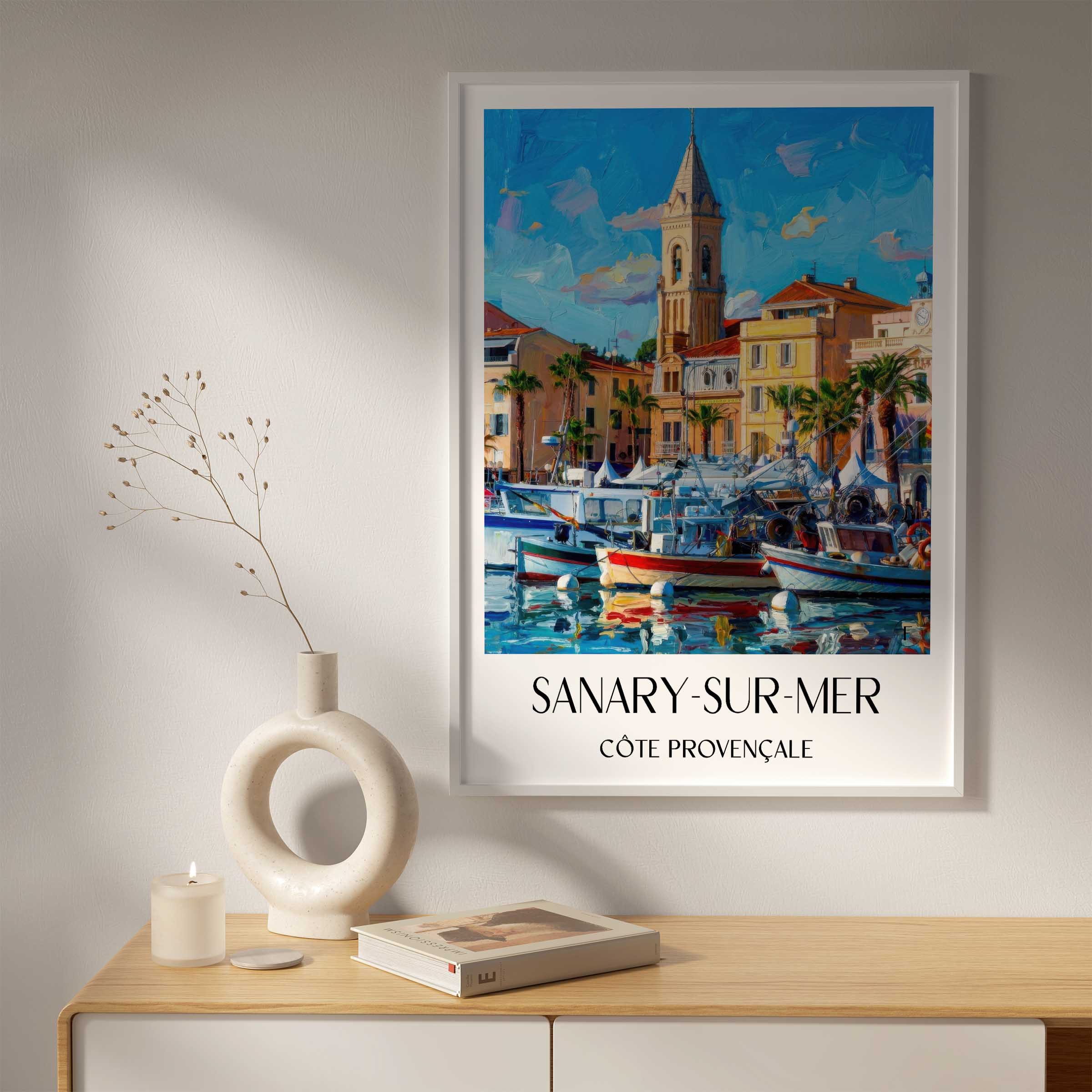 sanary-sur-mer-côte-provençale-frankreich-poster-oil-painting-oelgemaelde