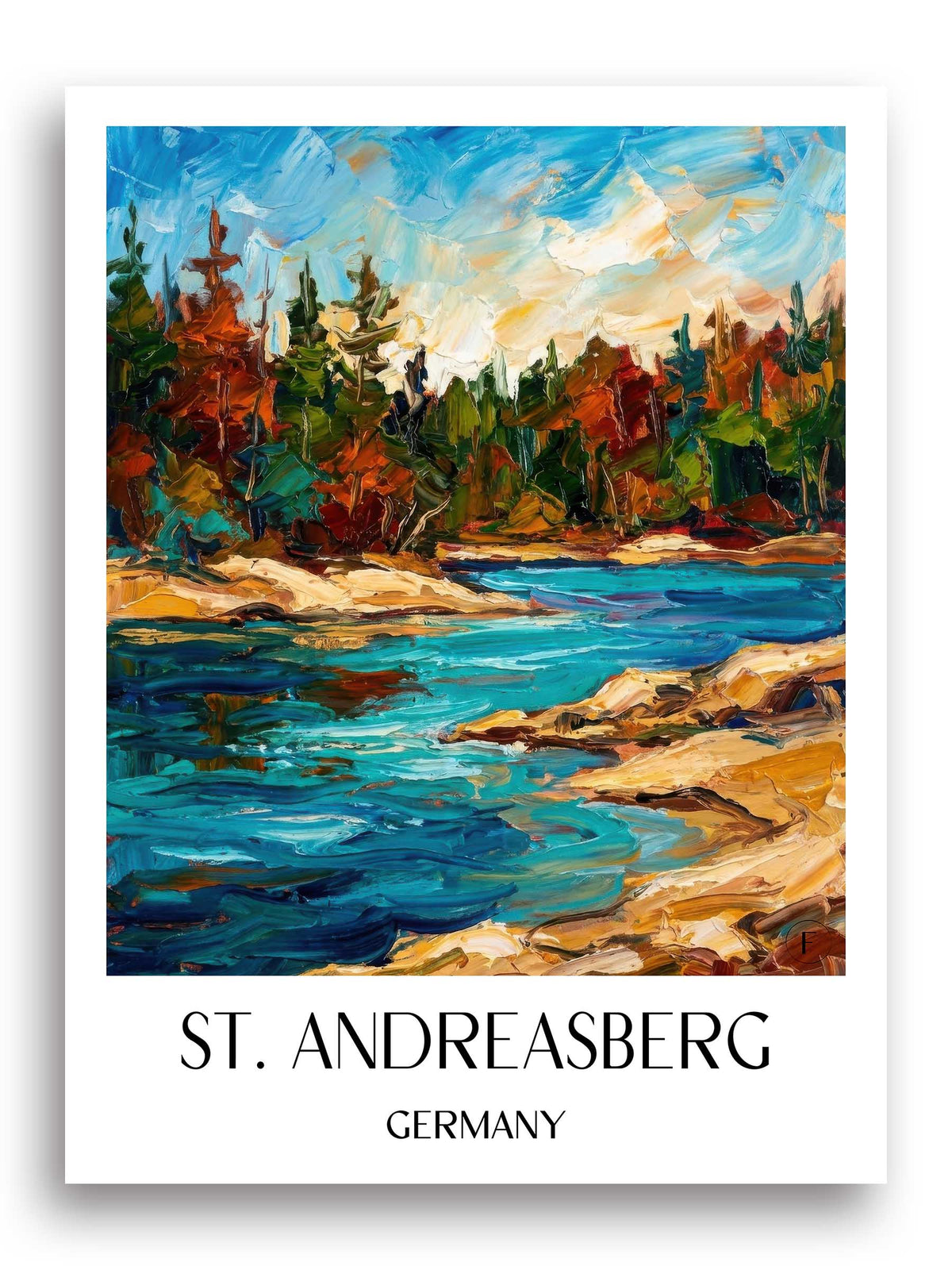 Sankt Andreasberg Poster - Oberharz - Deutschland Kunstdruck - Ölgemälde von A4 bis A1 - favplace