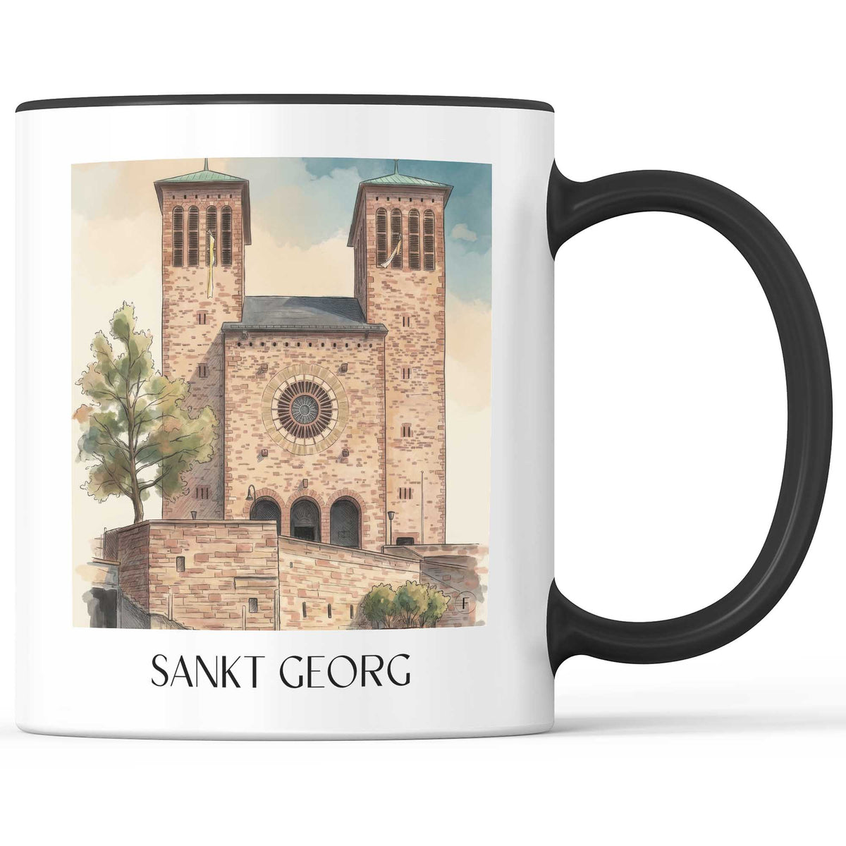 sankt-georg-bensheim-deutschland-kaffeebecher-aquarell