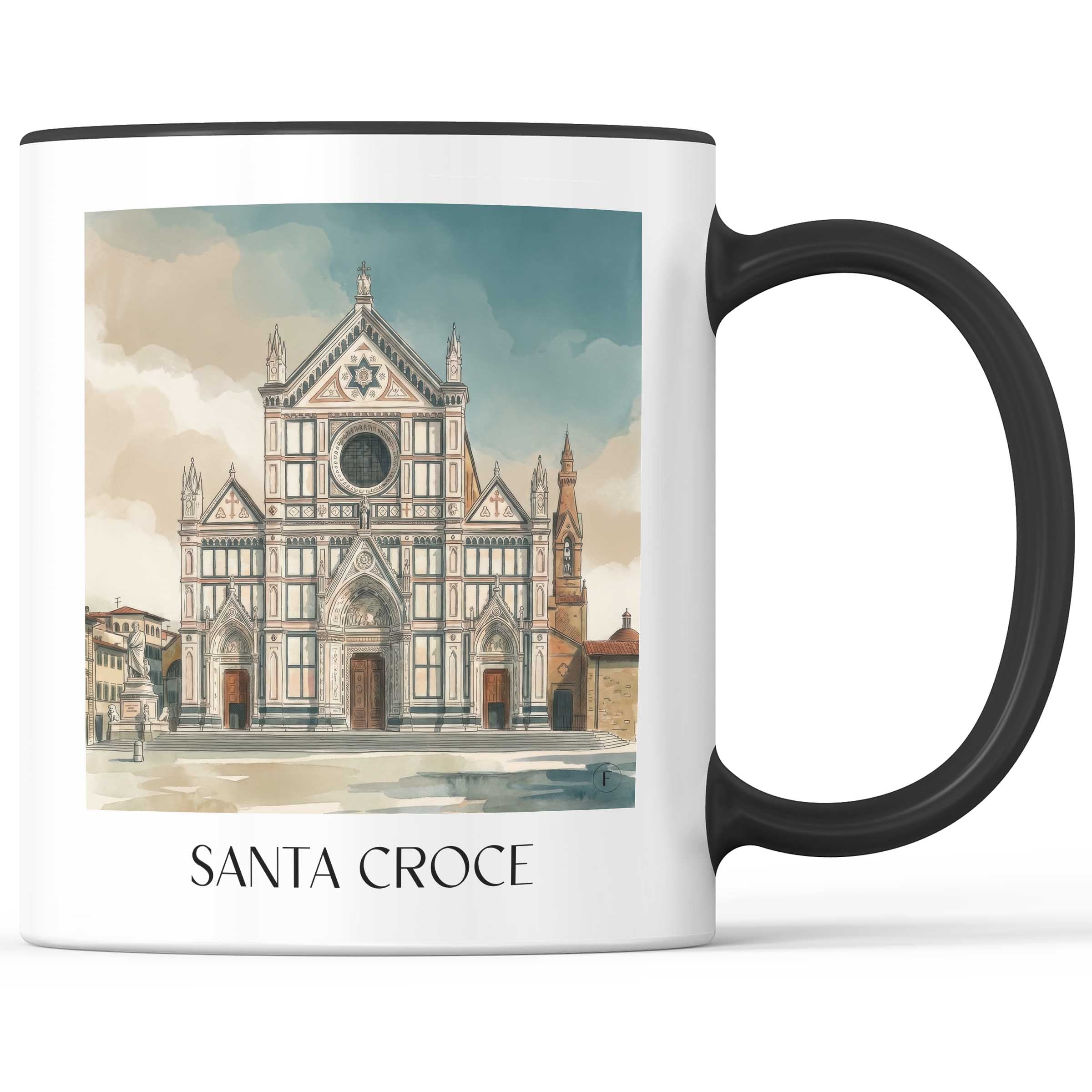 Santa Croce Kaffeebecher - Florenz - Italien Becher - Kaffeetasse im Aquarell Stil - favplace