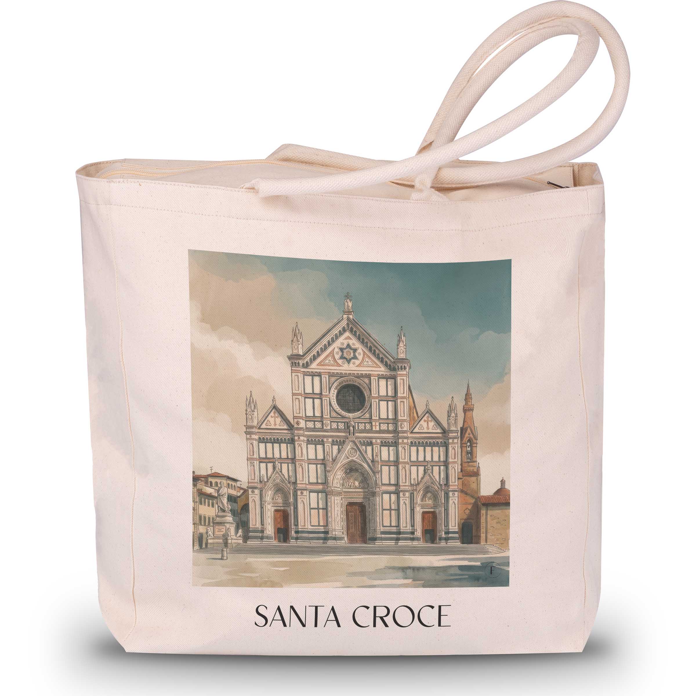 santa-croce-florenz-italien-einkaufstasche-aquarell