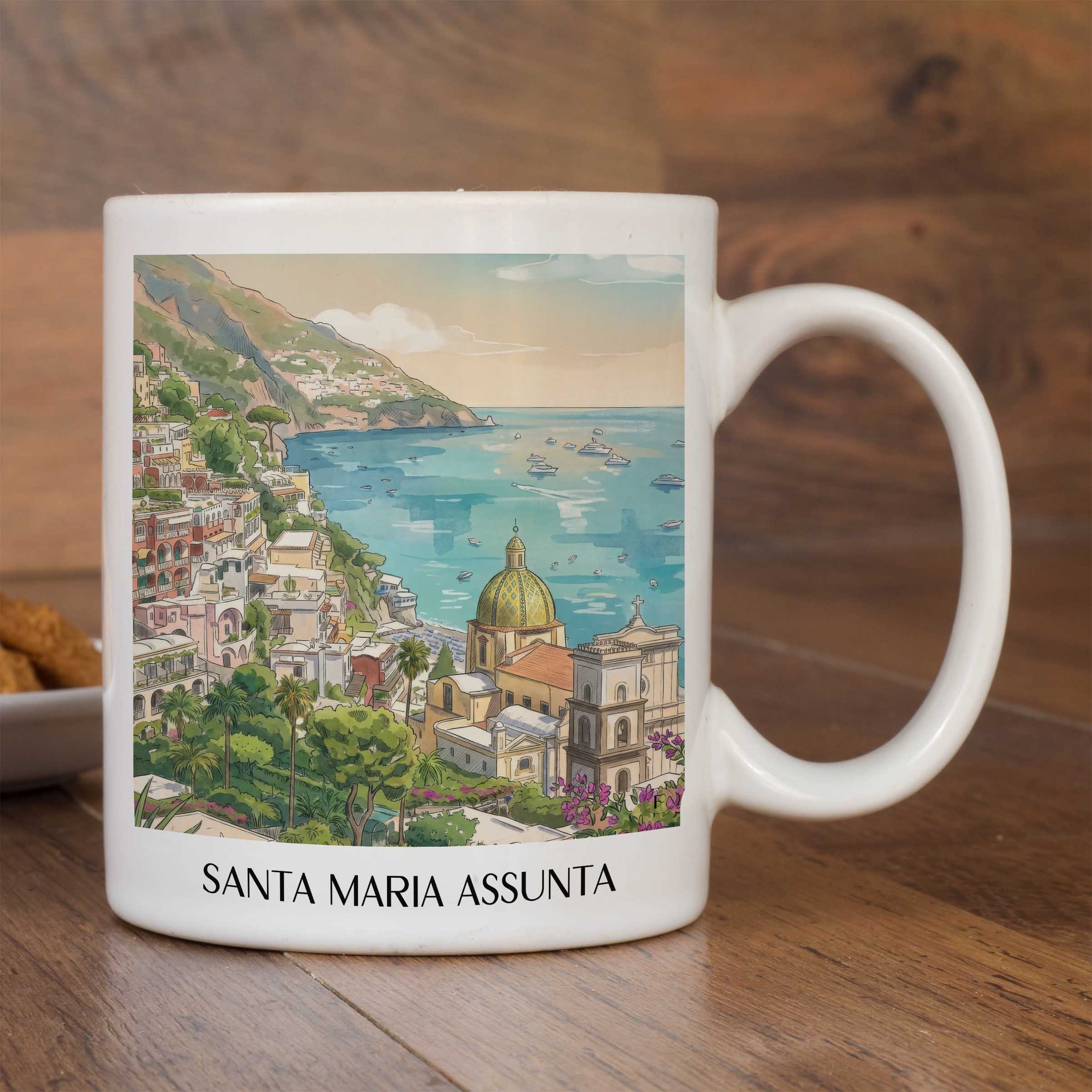 santa-maria-assunta-positano-italien-kaffeebecher-aquarell