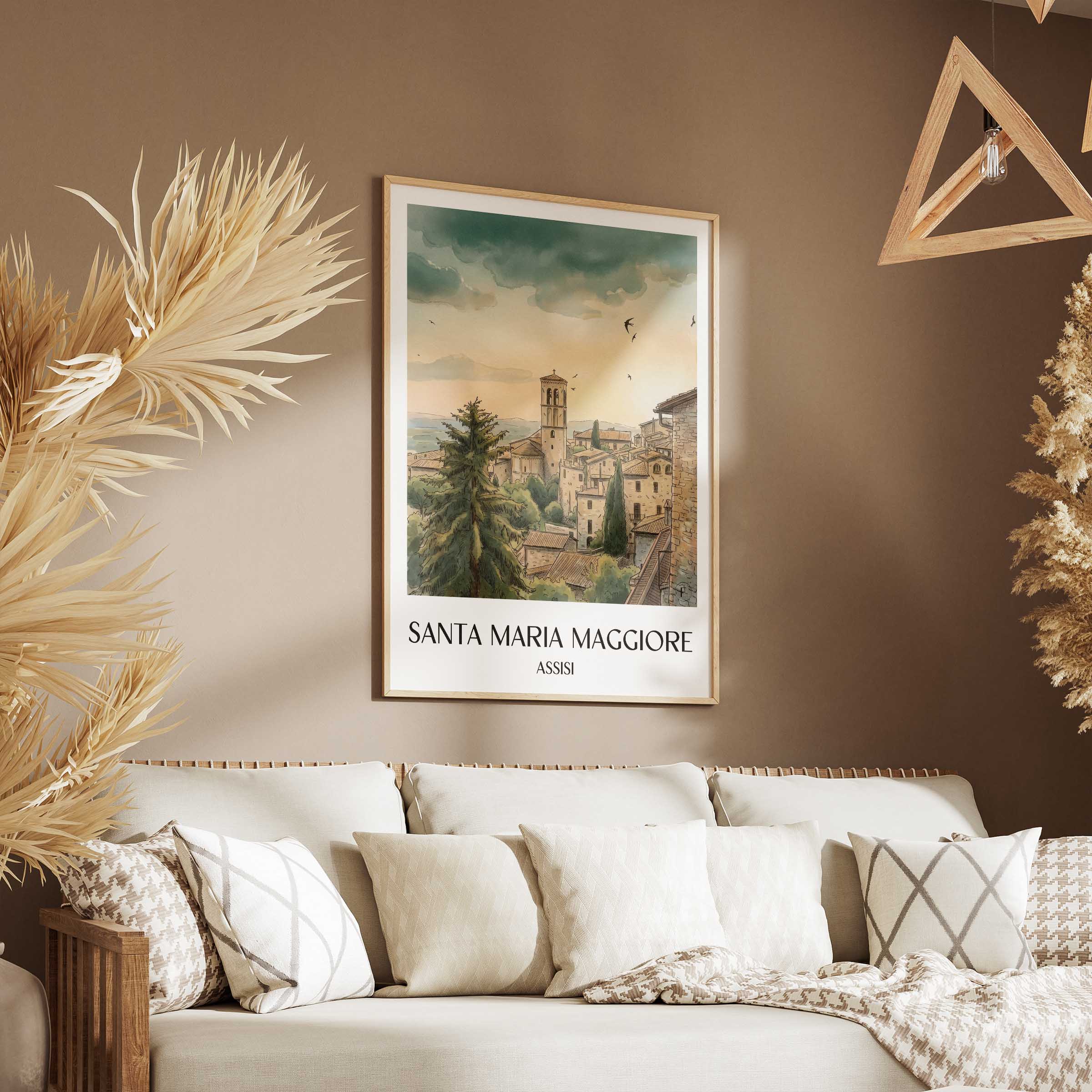 santa-maria-maggiore-assisi-italien-poster-aquarell