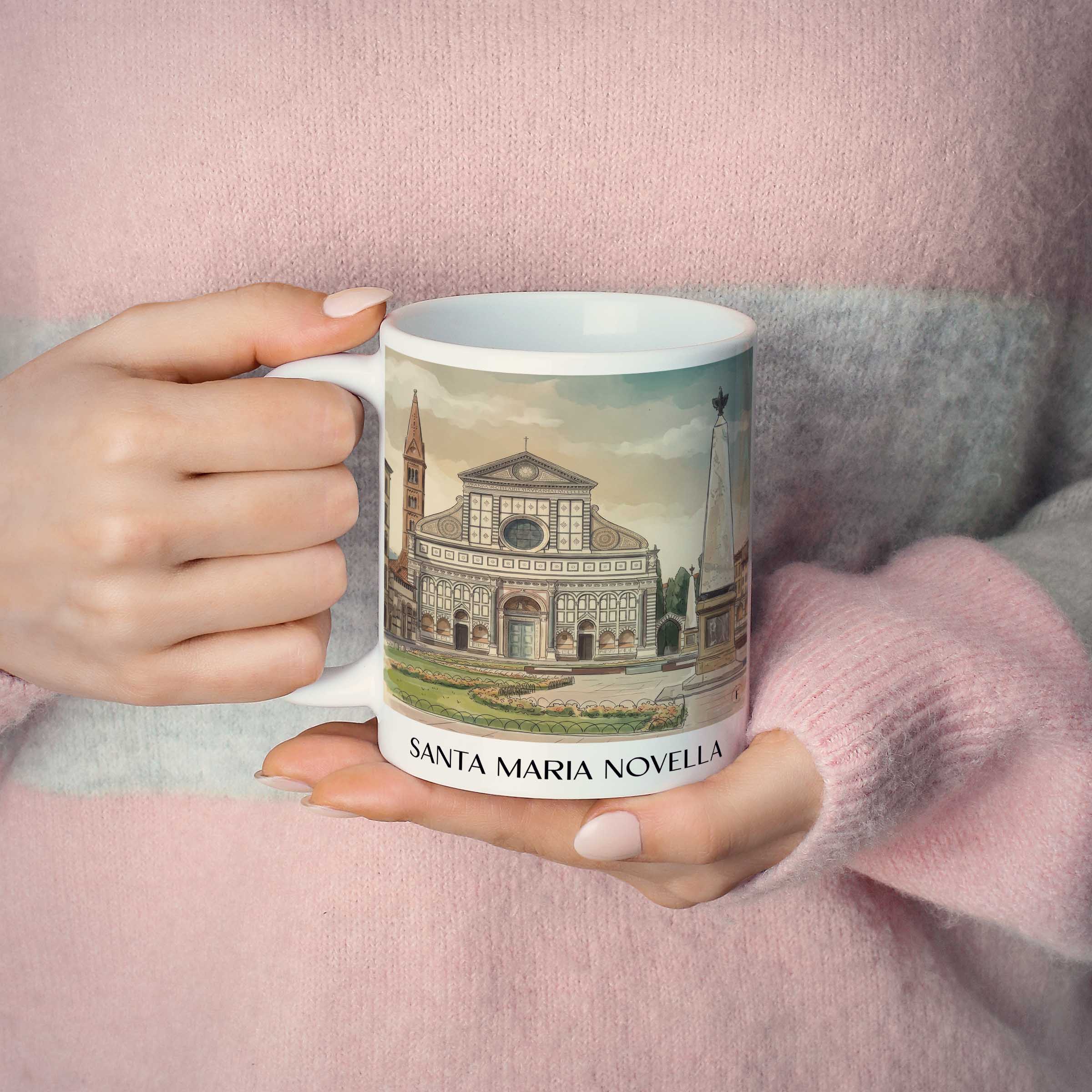 santa-maria-novella-florenz-italien-kaffeebecher-aquarell