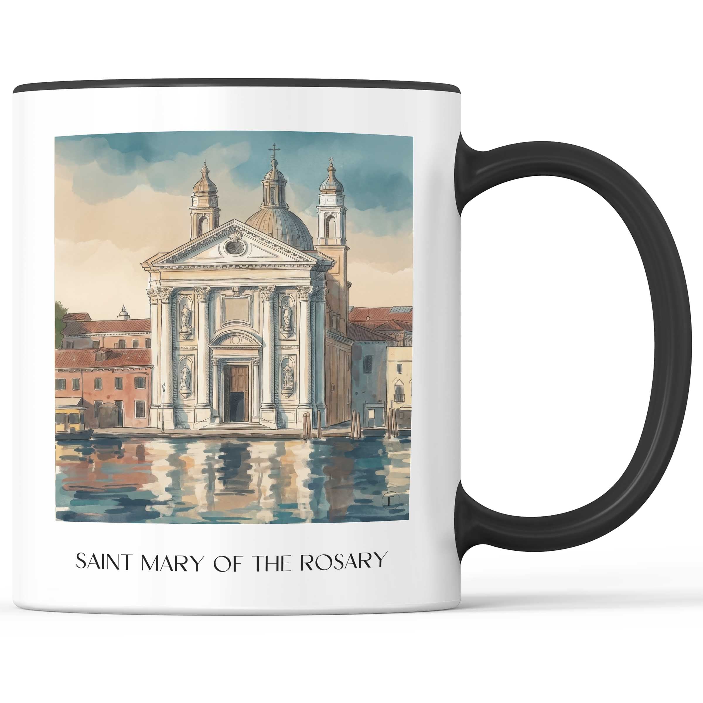 Santa Maria del Rosario Kaffeebecher - Venedig - Italien Becher - Kaffeetasse im Aquarell Stil - favplace