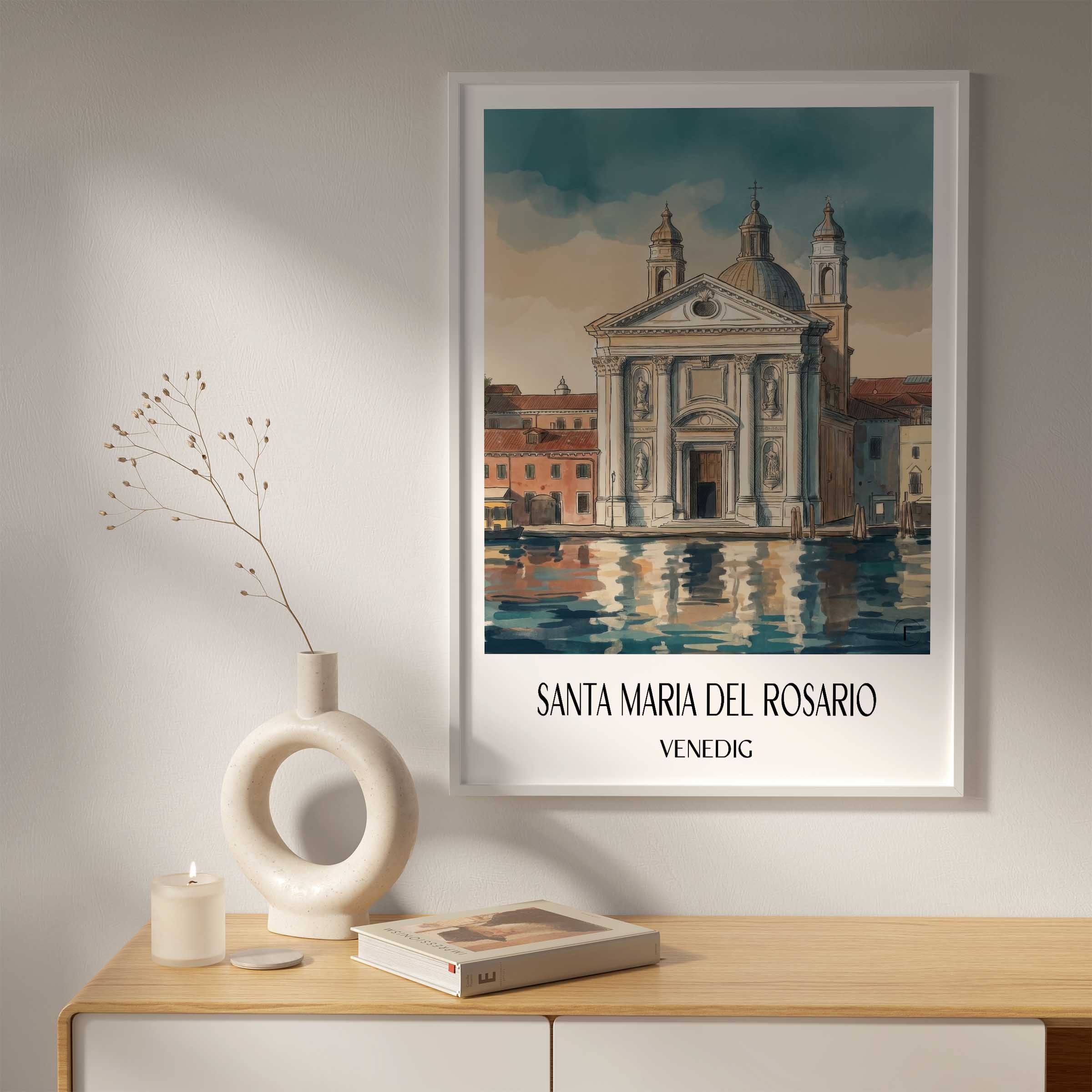 santa-maria-del-rosario-venedig-italien-poster-aquarell