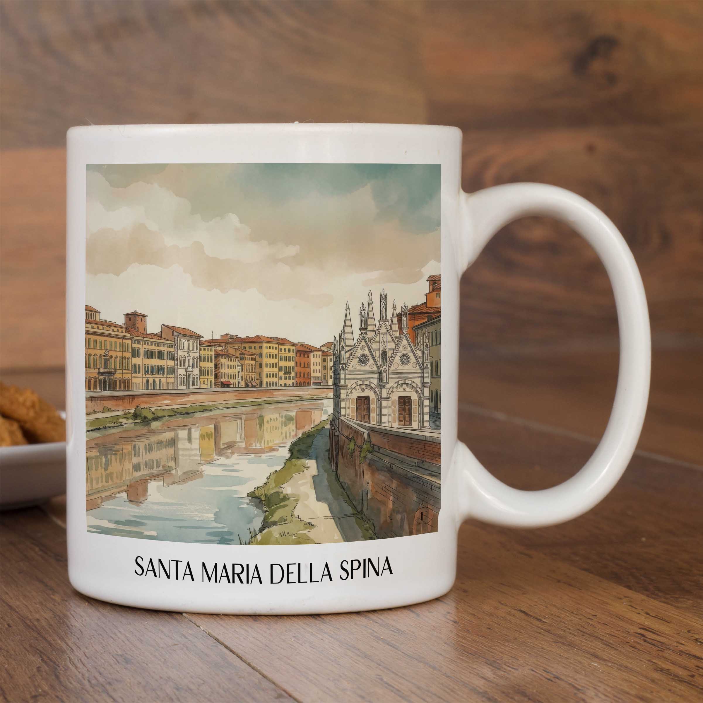 santa-maria-della-spina-pisa-italien-kaffeebecher-aquarell