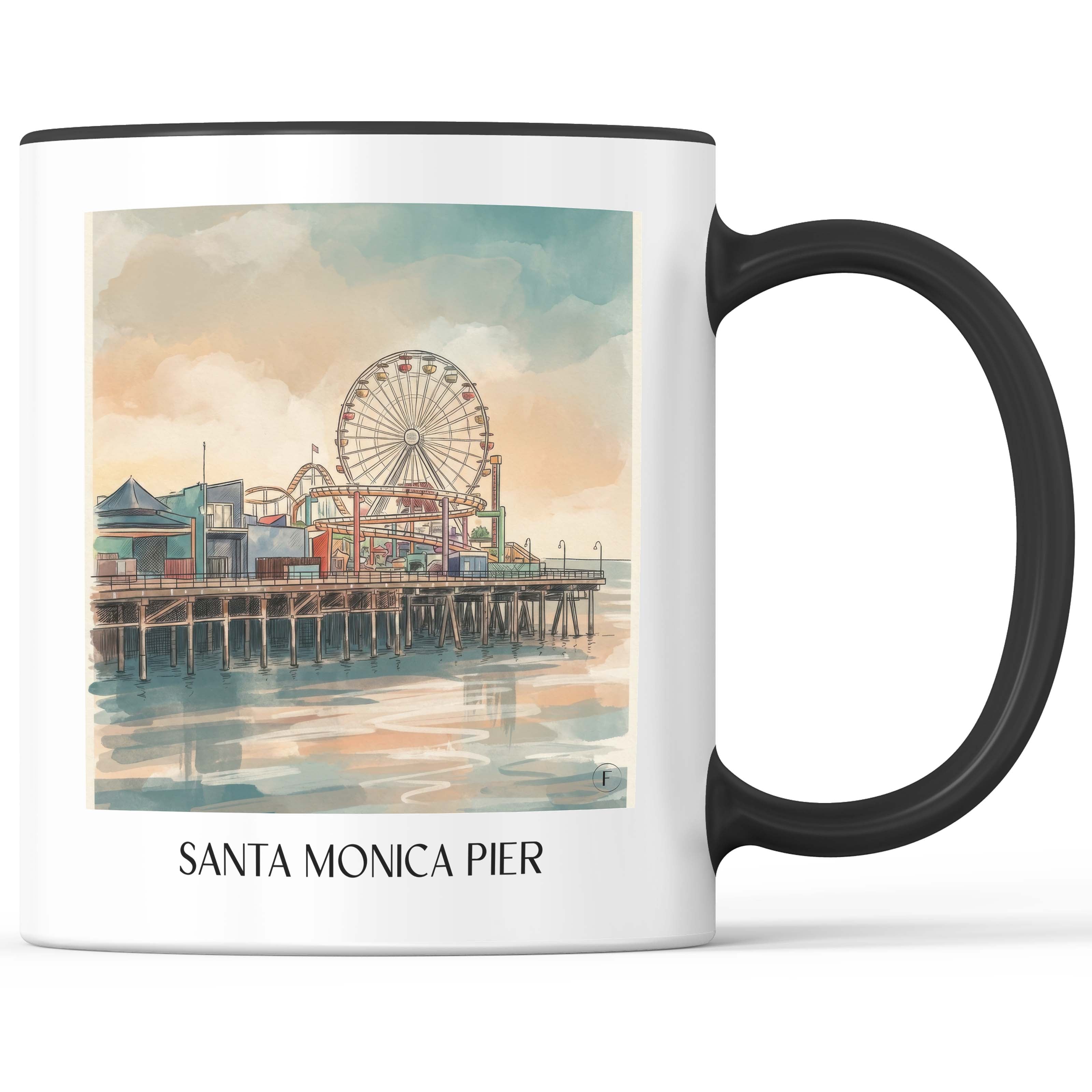 santa-monica-pier-californien-usa-kaffeebecher-aquarell