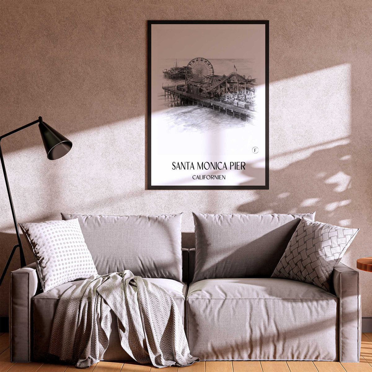 santa-monica-pier-californien-usa-poster-bleistift-zeichnung-drawing