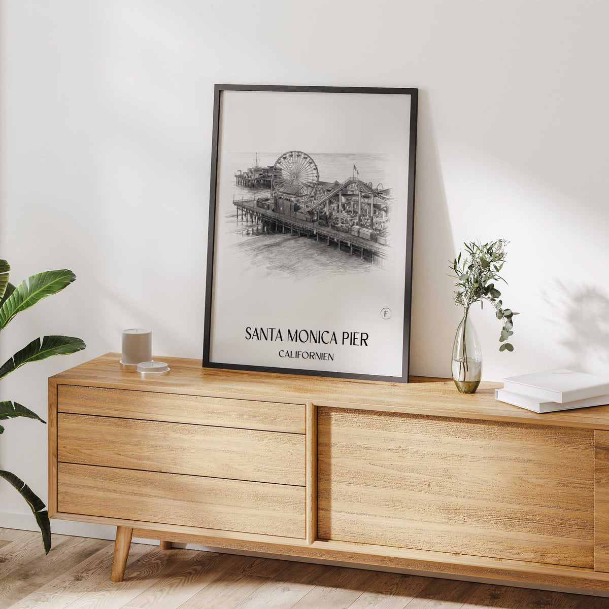 santa-monica-pier-californien-usa-poster-bleistift-zeichnung-drawing