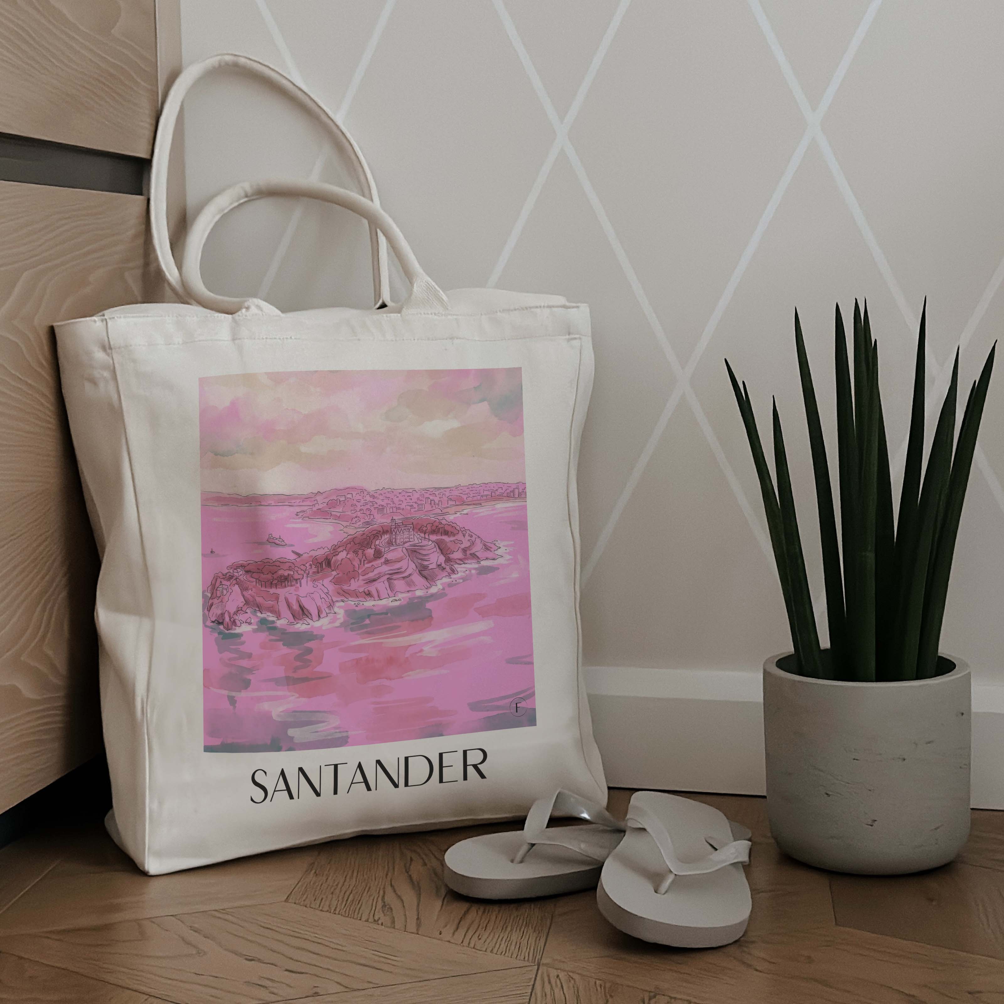 santander--spanien-spanien-und-spanien-einkaufstasche-aquarell-pink-rosa