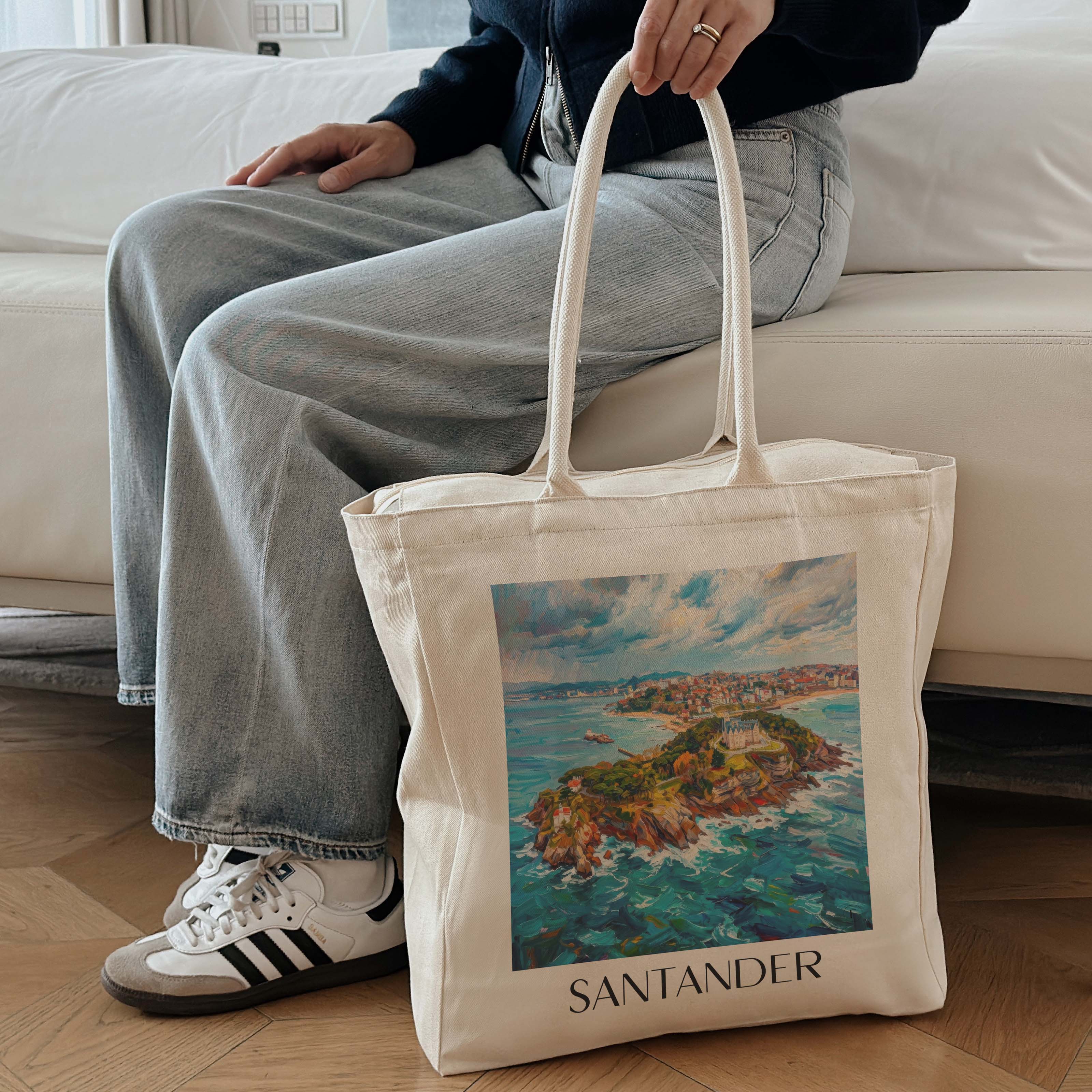 santander--spanien-spanien-und-spanien-einkaufstasche-oil-painting-oelgemaelde
