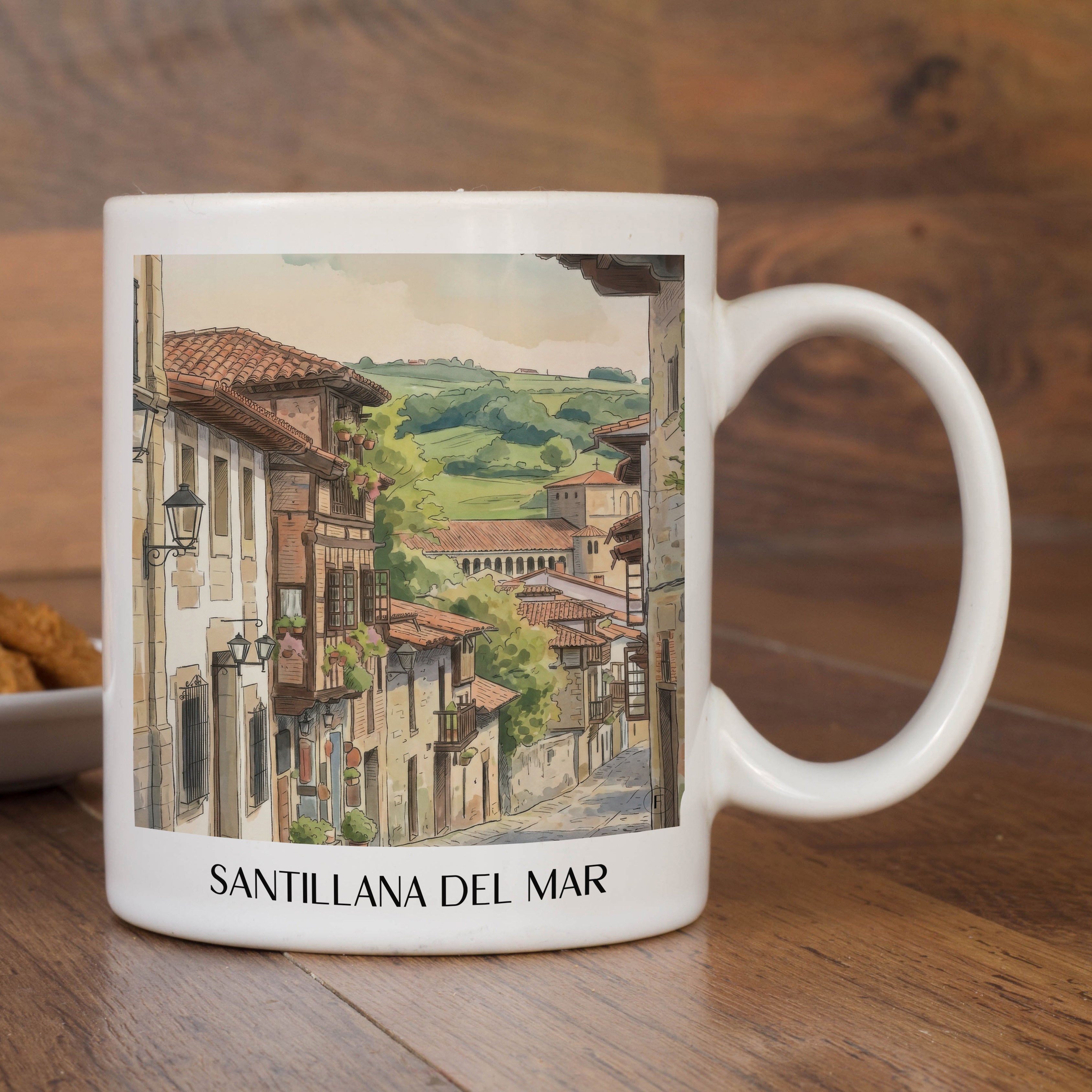 santillana-del-mar-spanien-spanien-kaffeebecher-aquarell