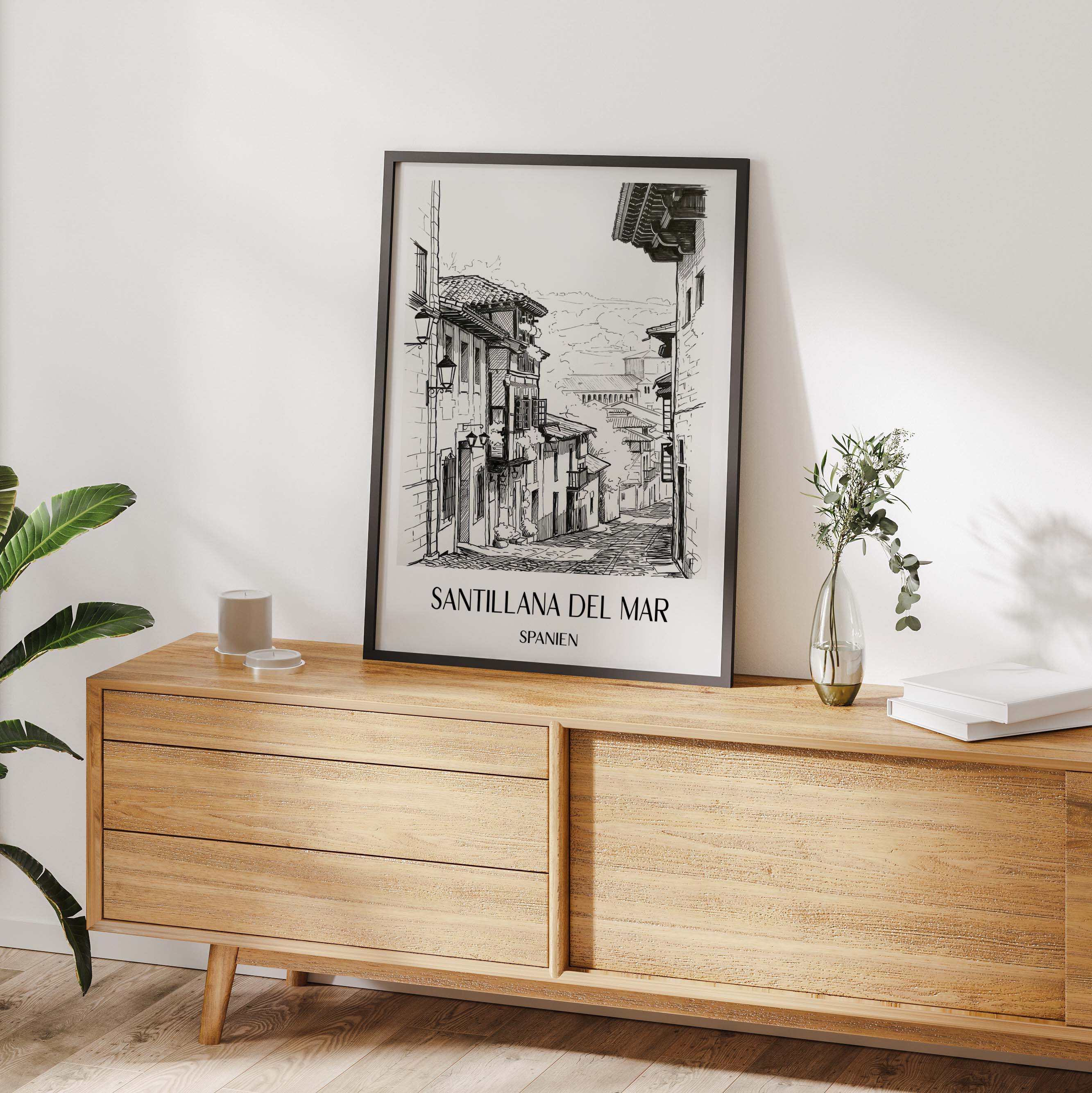 santillana-del-mar-spanien-spanien-poster-skizze