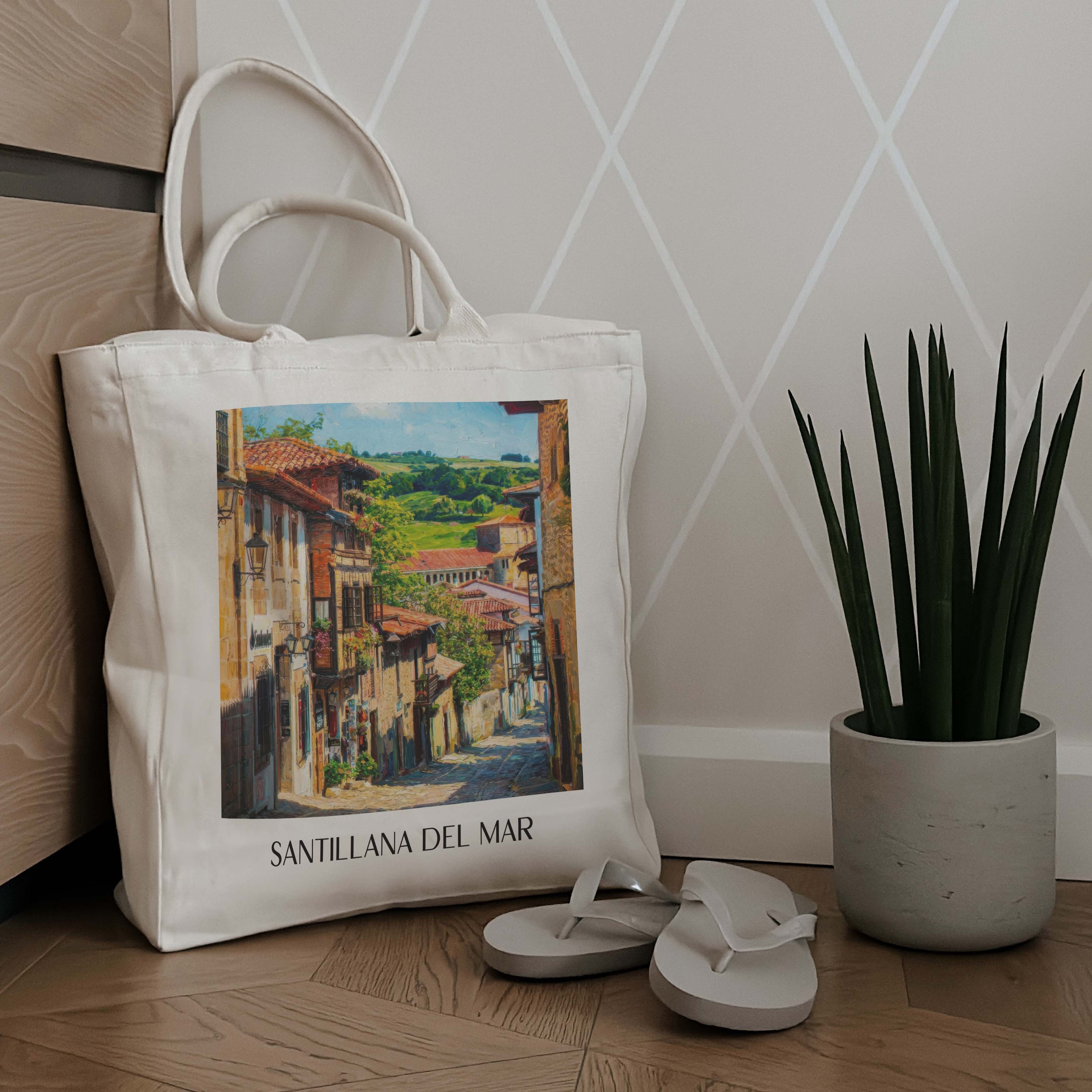 santillana-del-mar-spanien-spanien-einkaufstasche-oil-painting-oelgemaelde