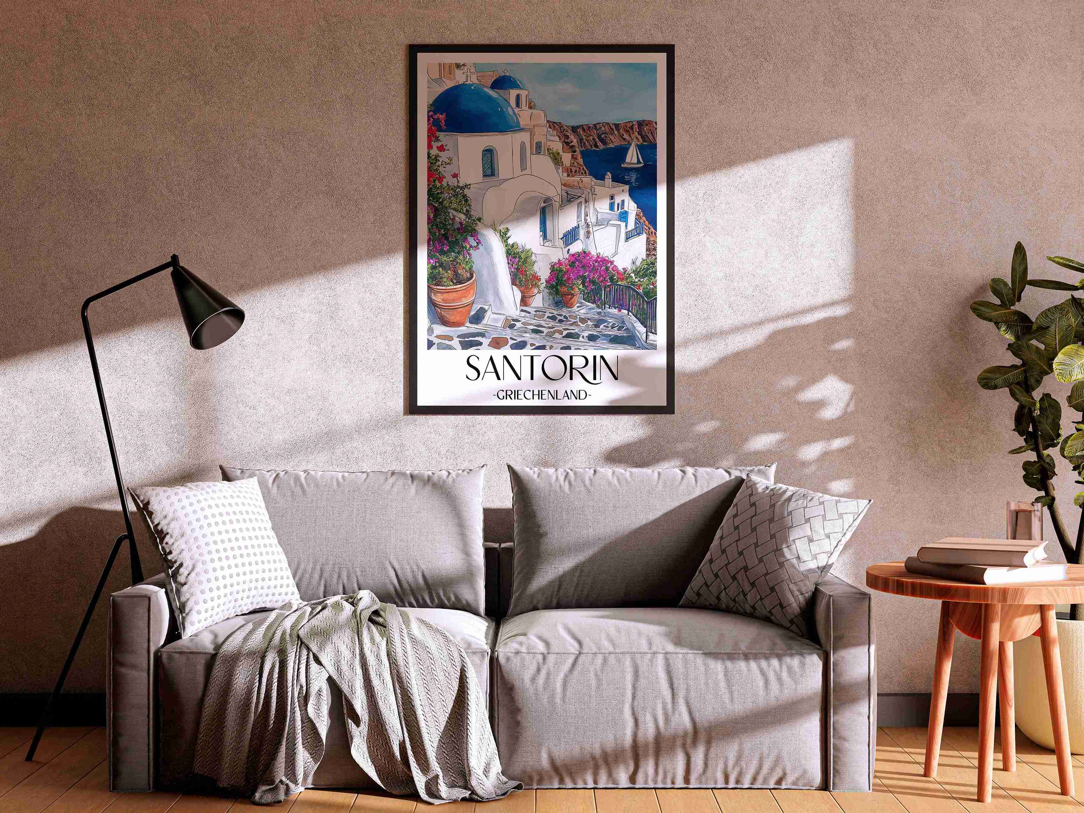 santorin-griechenland-poster-aquarell