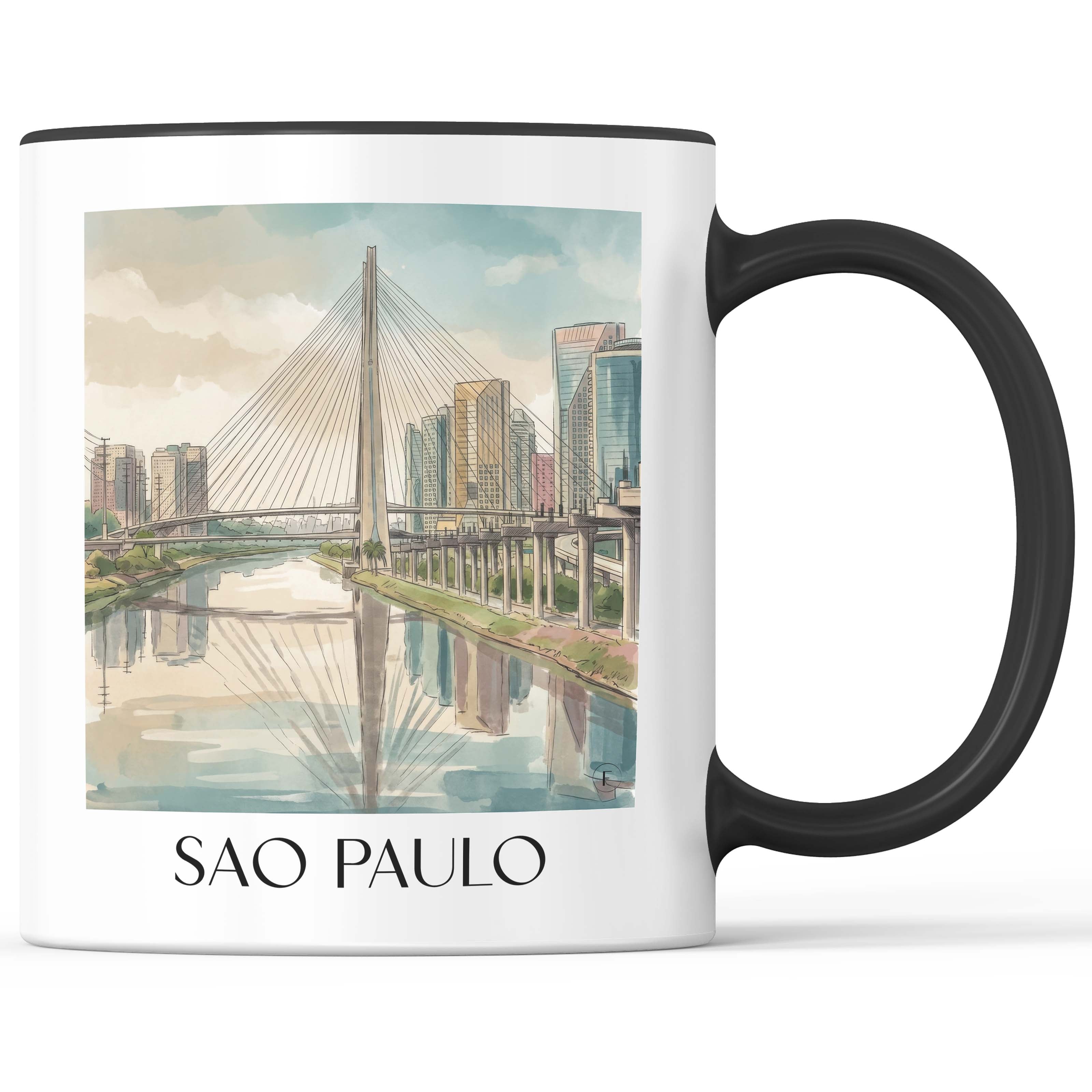 Sao Paulo - Brasilien Becher - Kaffeetasse im Aquarell Stil - favplace