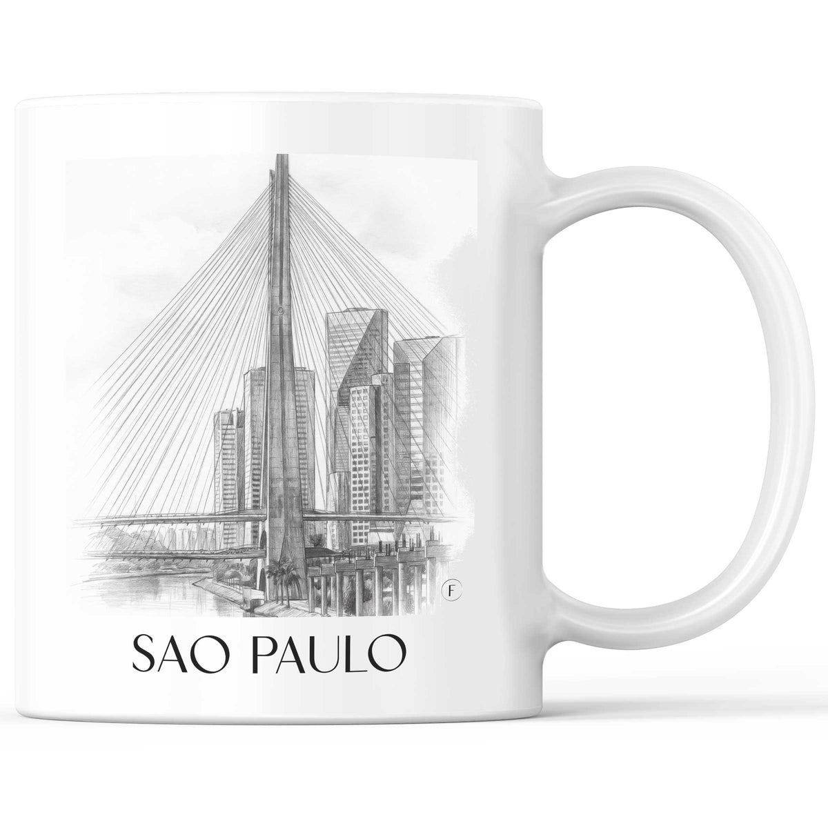 Sao Paulo - Brasilien Becher - Kaffeetasse im Zeichnung Stil - favplace