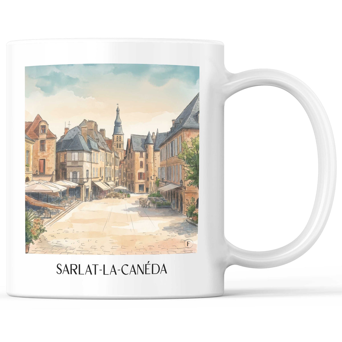 Sarlat-la-Canéda Kaffeebecher - Périgord Noir - Frankreich Becher - Kaffeetasse im Aquarell Stil - favplace