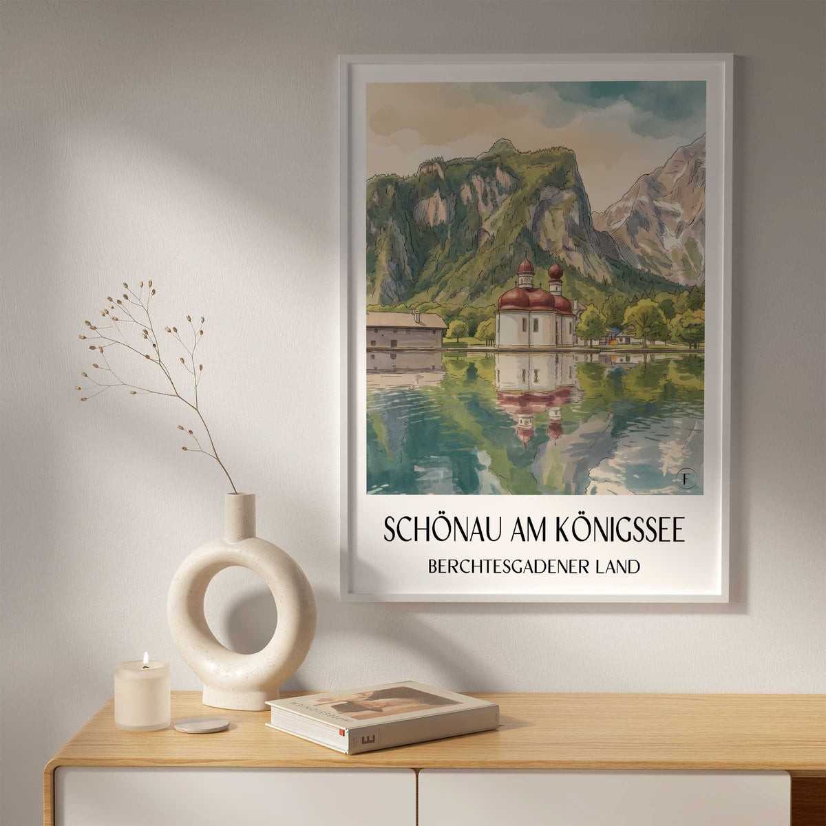 schönau-am-königssee-berchtesgadener-land-deutschland-poster-aquarell
