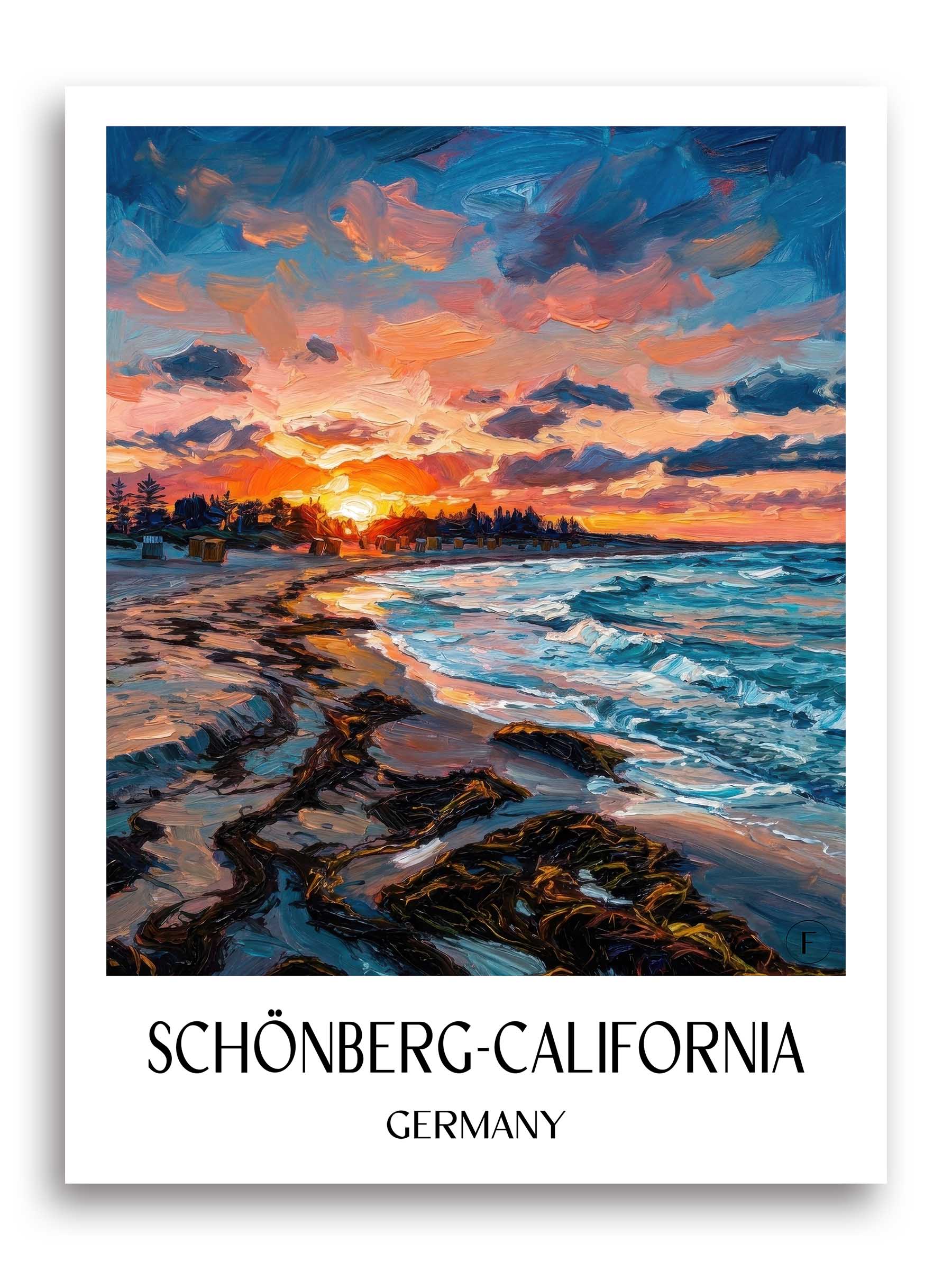 Schönberg-Kalifornien Poster - Schleswig-Holstein - Deutschland Kunstdruck - Ölgemälde von A4 bis A1 - favplace