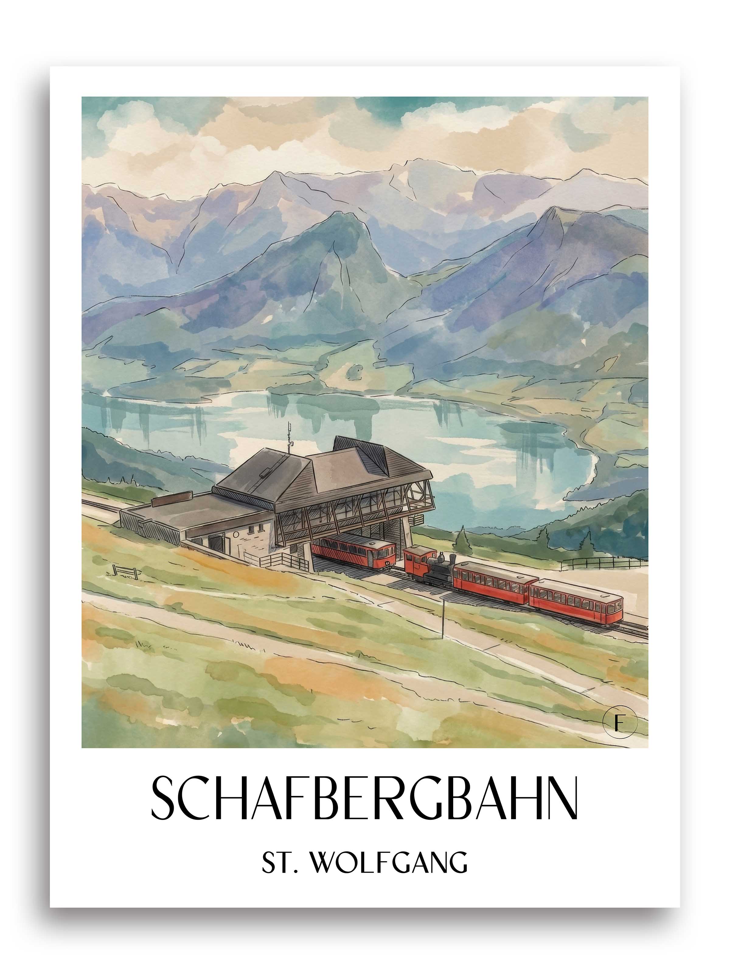 schafbergbahn-st.-wolfgang-österreich-poster-aquarell