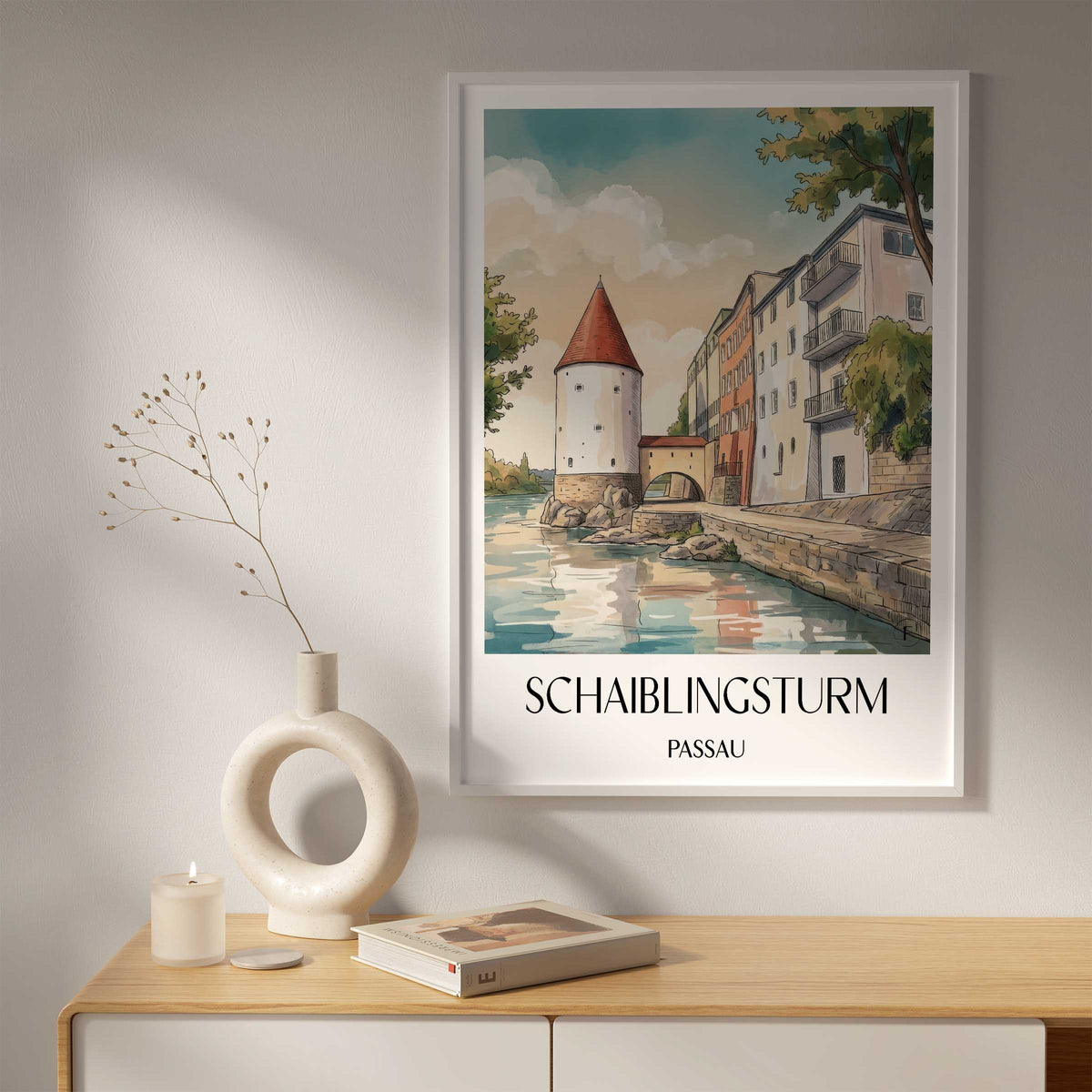 schaiblingsturm-passau-deutschland-poster-aquarell