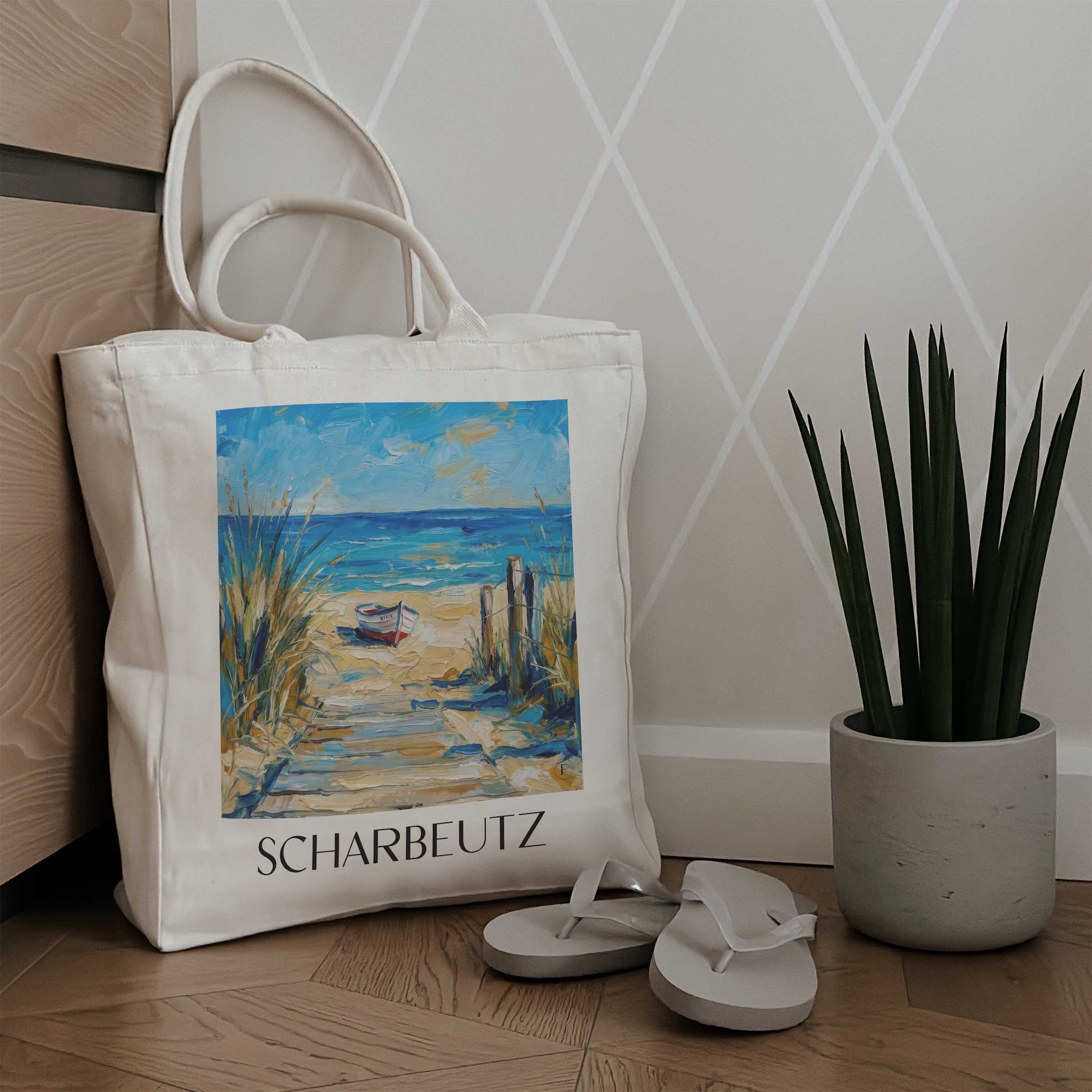 scharbeutz-ostholstein-deutschland-einkaufstasche-oil-painting-oelgemaelde