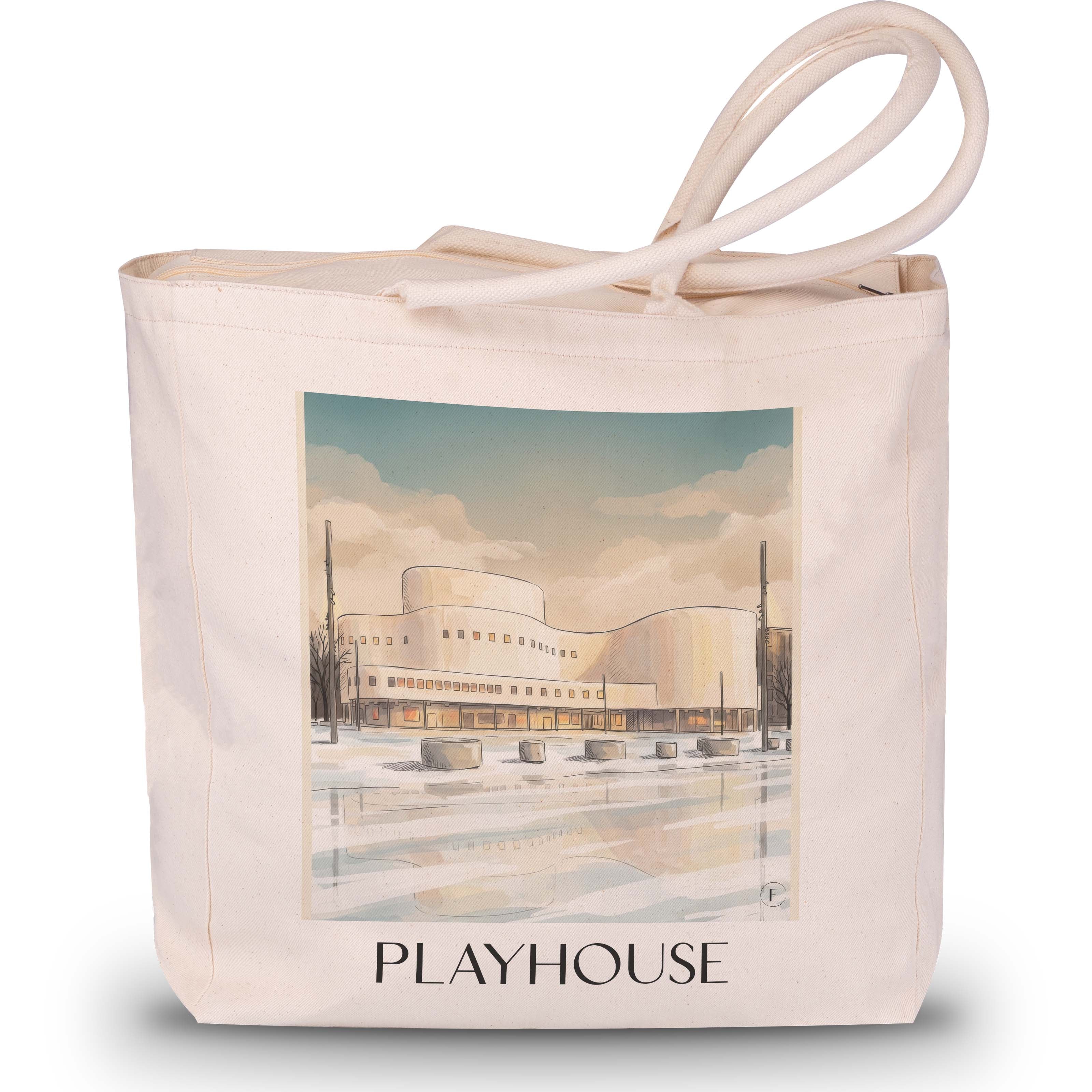 Schauspielhaus Shopping Tasche - Düsseldorf - Deutschland Tote Bag - Einkaufstasche im Aquarell Stil - favplace