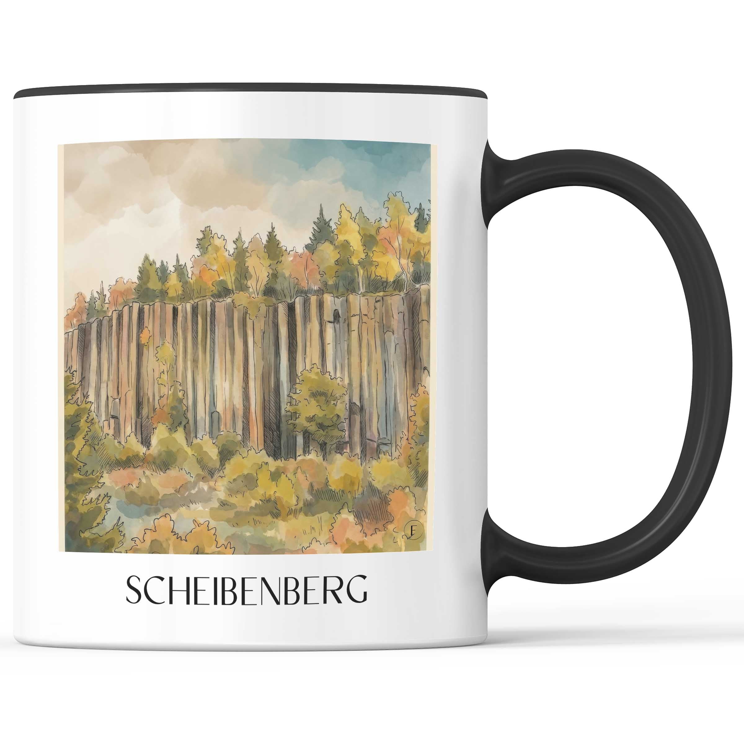 scheibenberg-erzgebirge-deutschland-kaffeebecher-aquarell