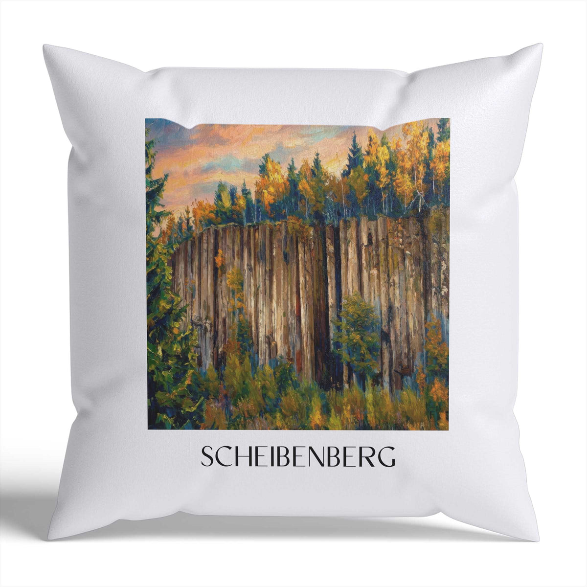 Scheibenberg Kissenhülle - Zierkissen Bezug - Erzgebirge - Deutschland Kissen bzw. Kissenbezug im Ölgemälde Stil - favplace