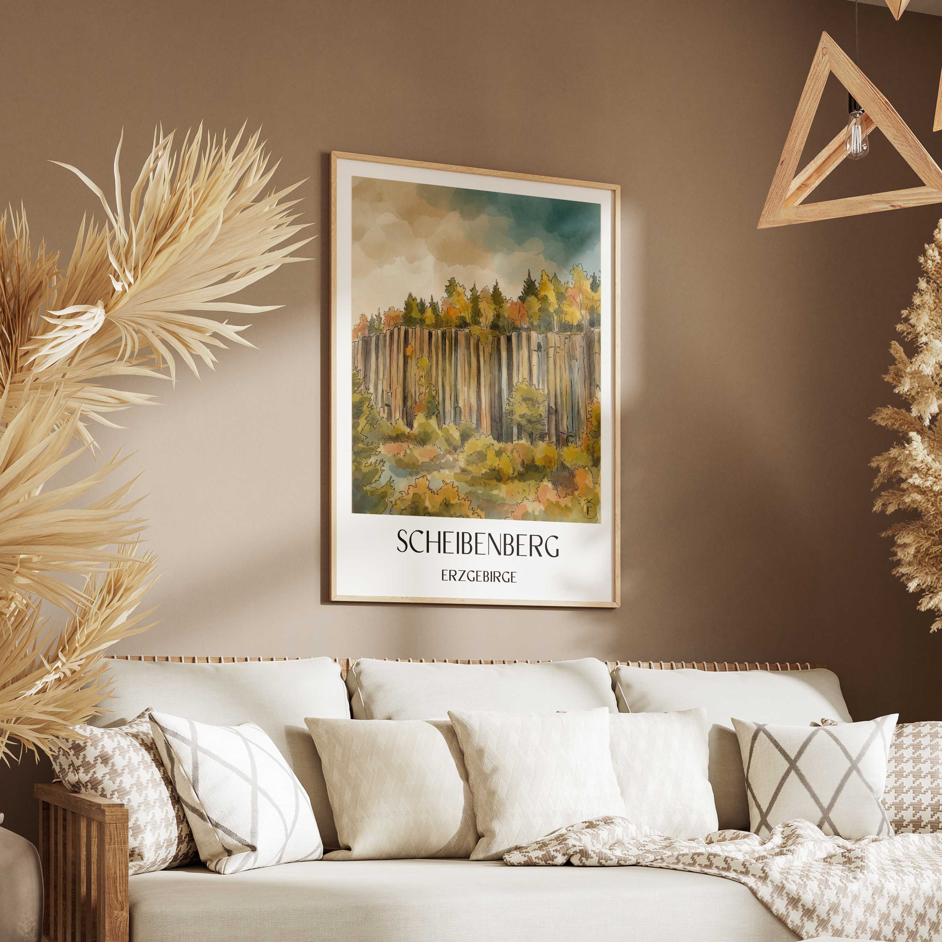 scheibenberg-erzgebirge-deutschland-poster-aquarell
