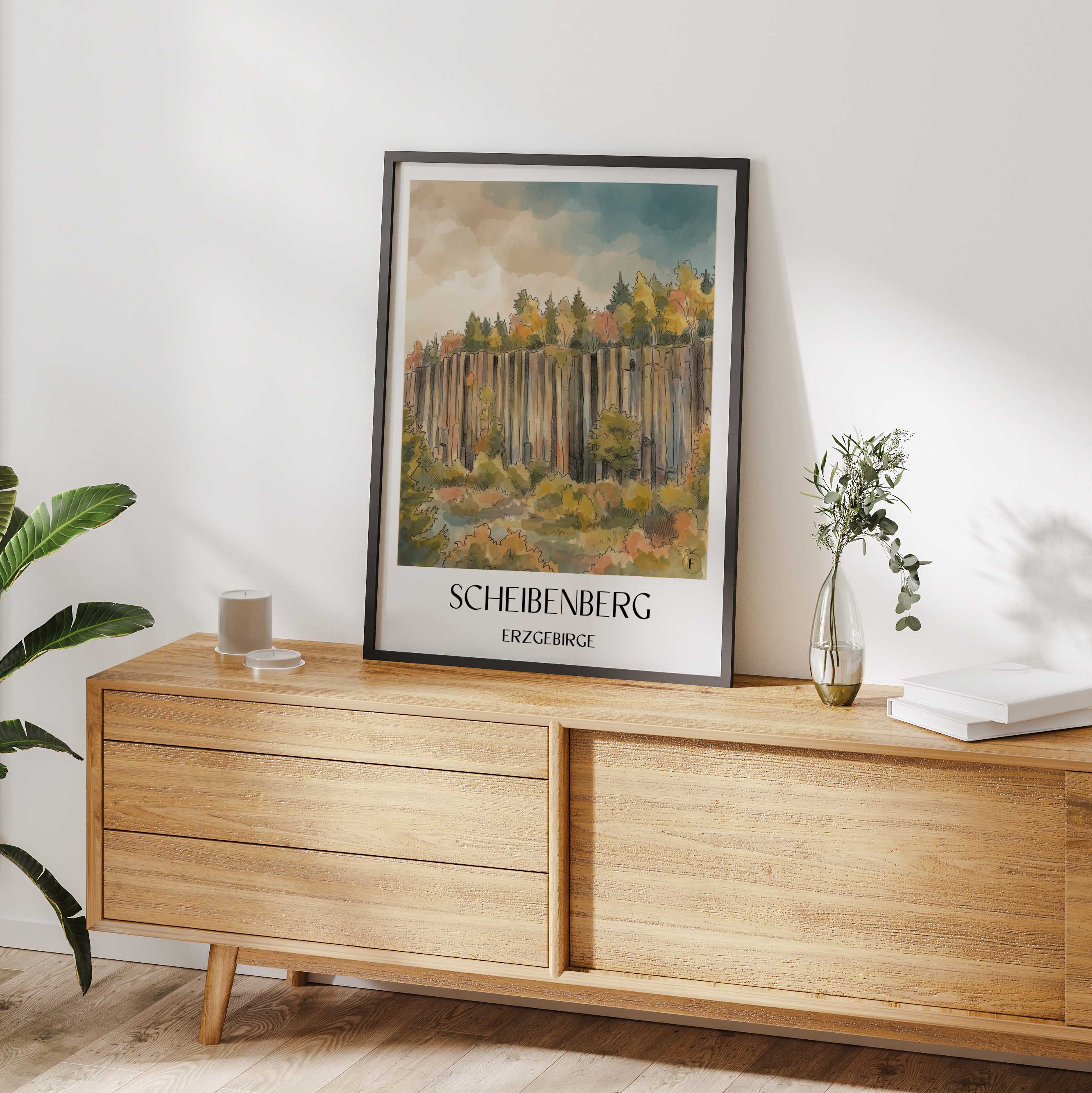 scheibenberg-erzgebirge-deutschland-poster-aquarell