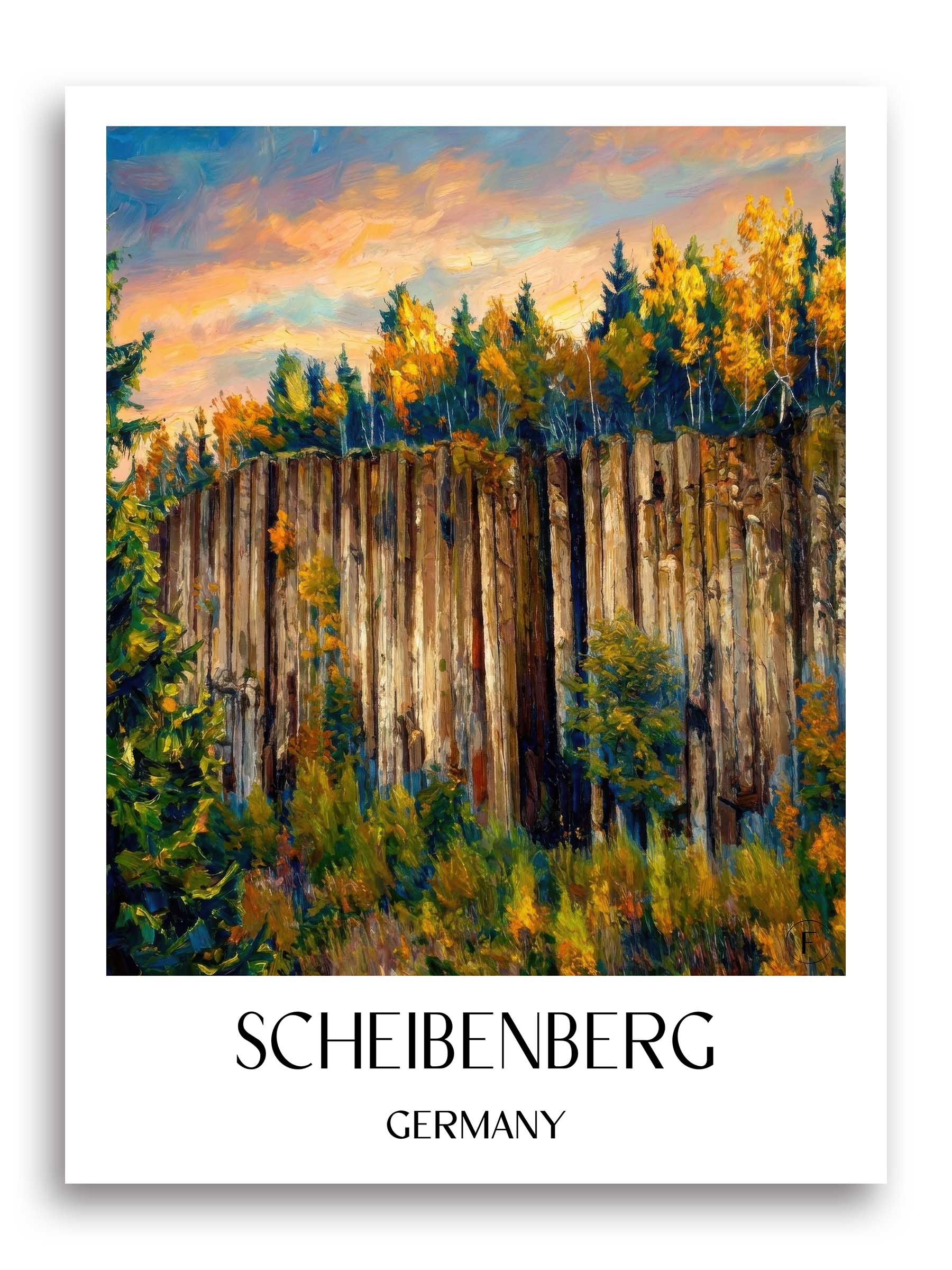 Scheibenberg Poster - Erzgebirge - Deutschland Kunstdruck - Ölgemälde von A4 bis A1 - favplace