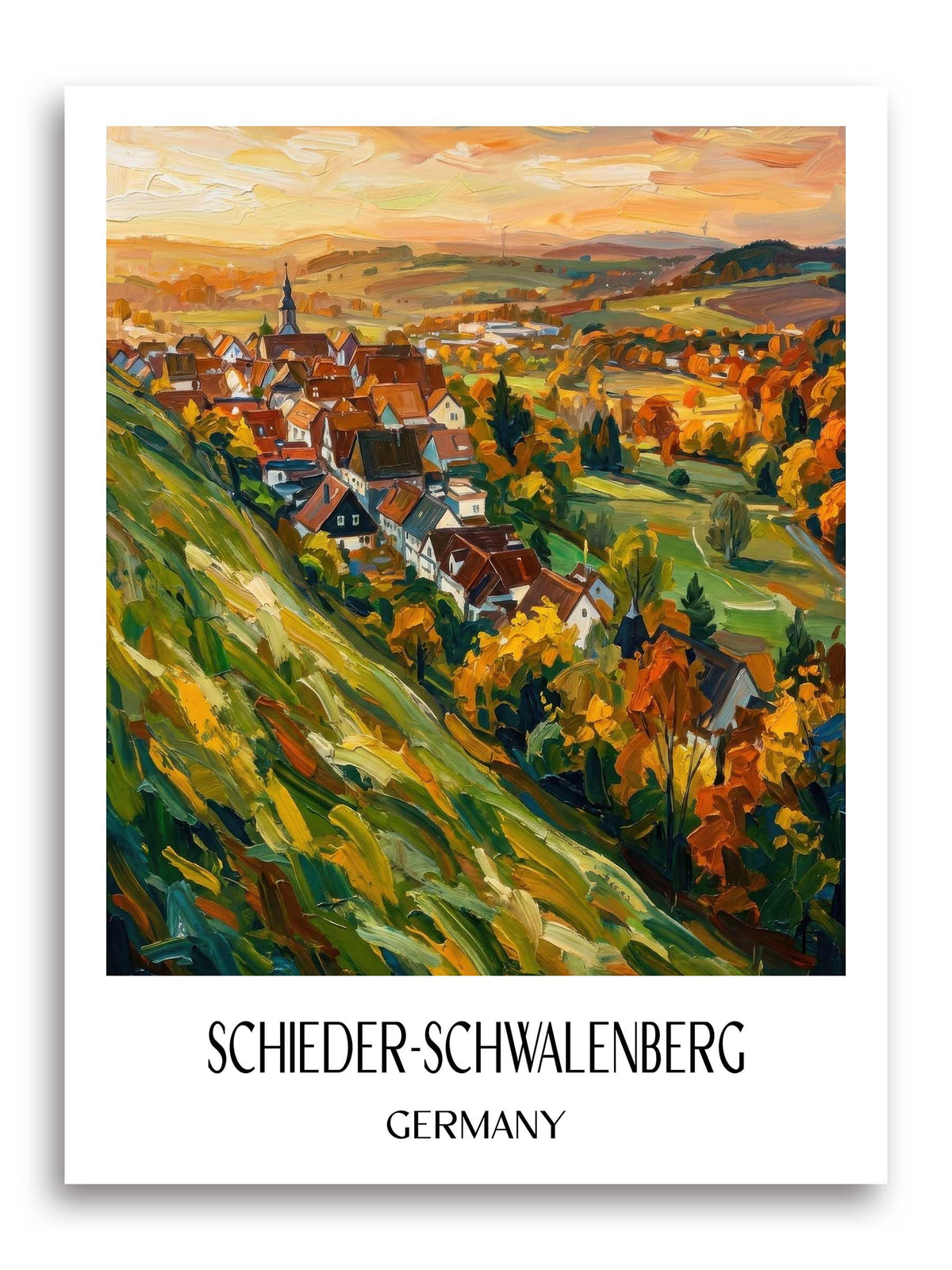 Schieder-Schwalenberg Poster - Ostwestfalen-Lippe - Deutschland Kunstdruck - Ölgemälde von A4 bis A1 - favplace