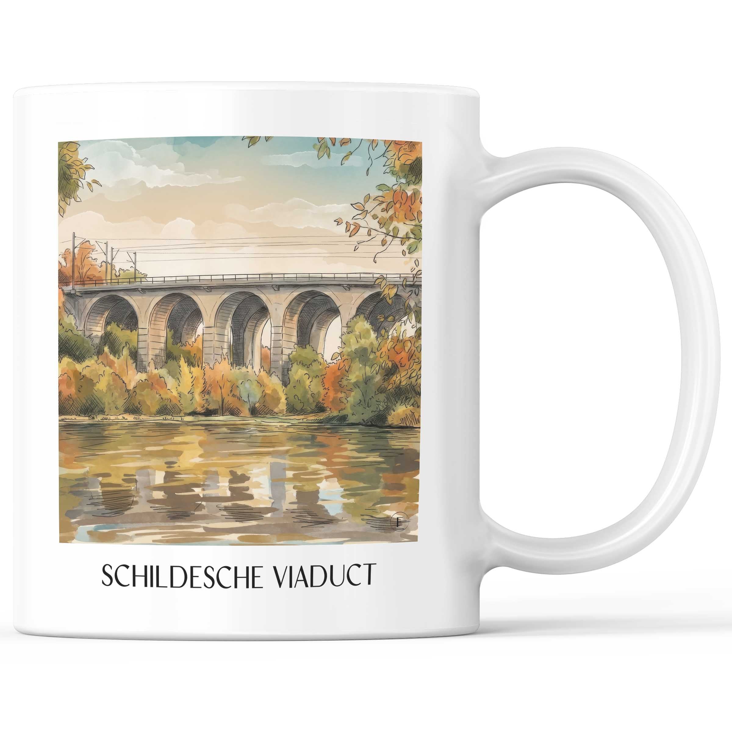 Schildescher Viadukt Kaffeebecher - Bielefeld - Deutschland Becher - Kaffeetasse im Aquarell Stil - favplace