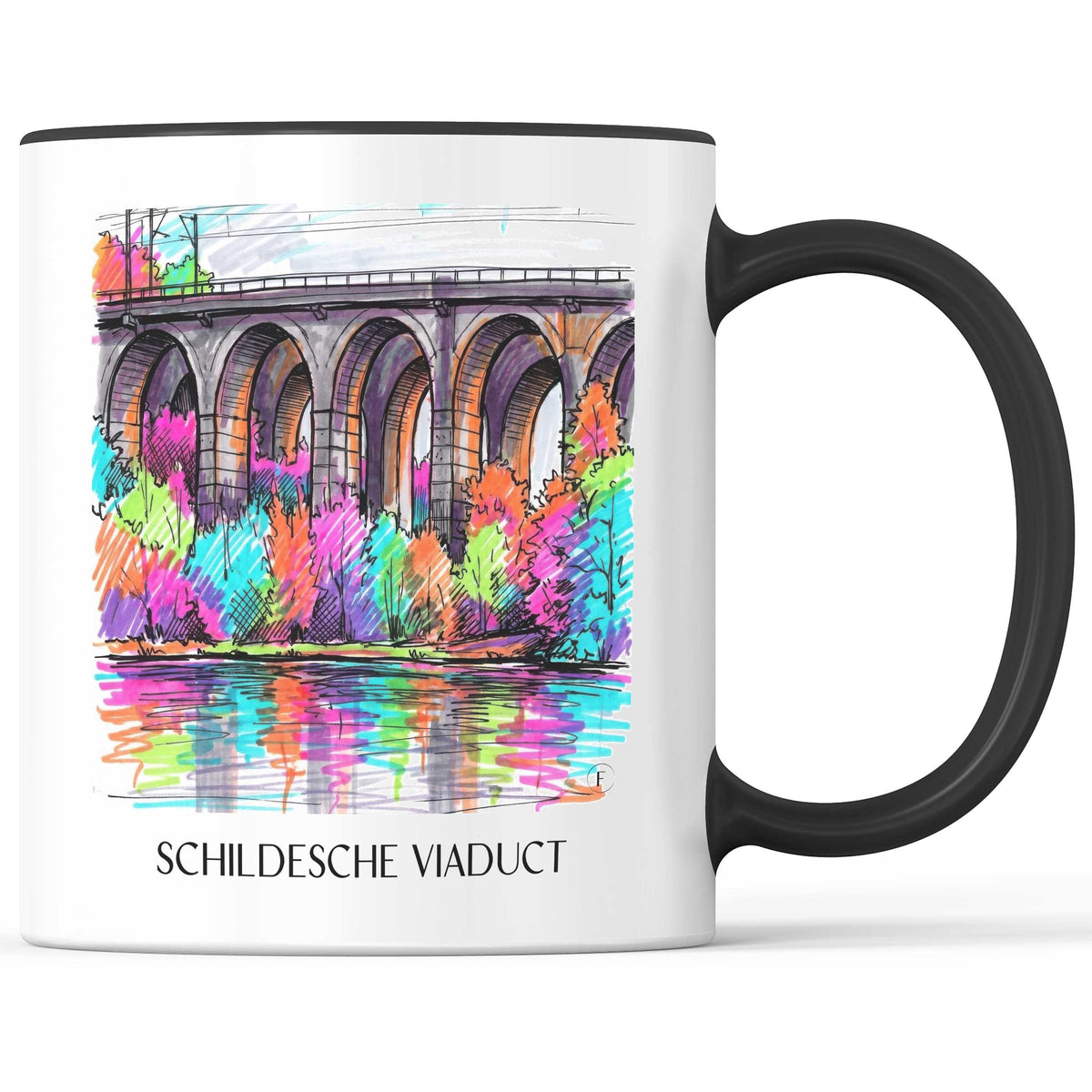 Schildescher Viadukt Kaffeebecher - Bielefeld - Deutschland Becher - Kaffeetasse im Tag Graffiti Stil - favplace