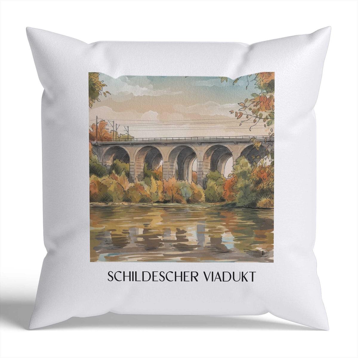 schildescher-viadukt-bielefeld-deutschland-kissenbezug-aquarell