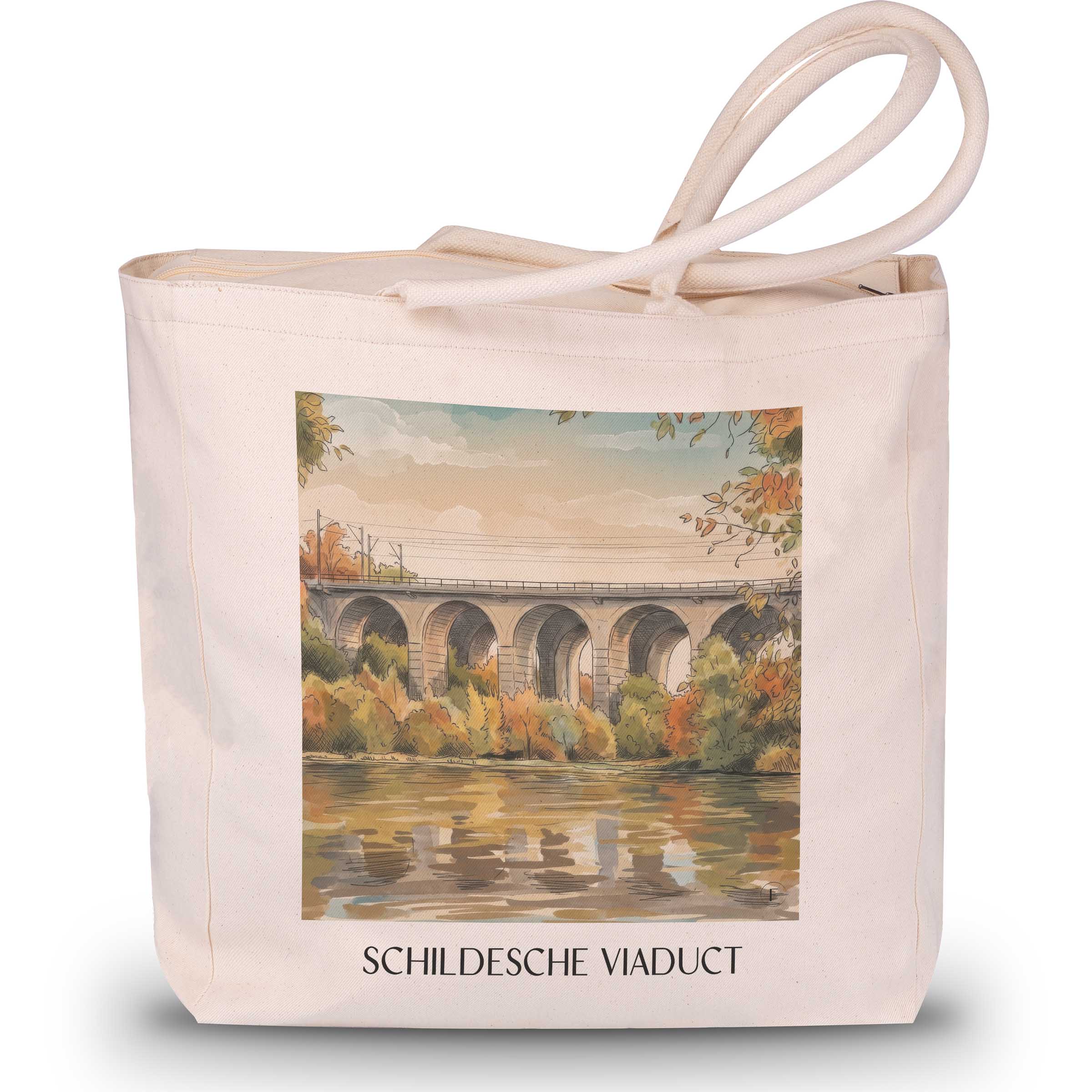 Schildescher Viadukt Shopping Tasche - Bielefeld - Deutschland Tote Bag - Einkaufstasche im Aquarell Stil - favplace